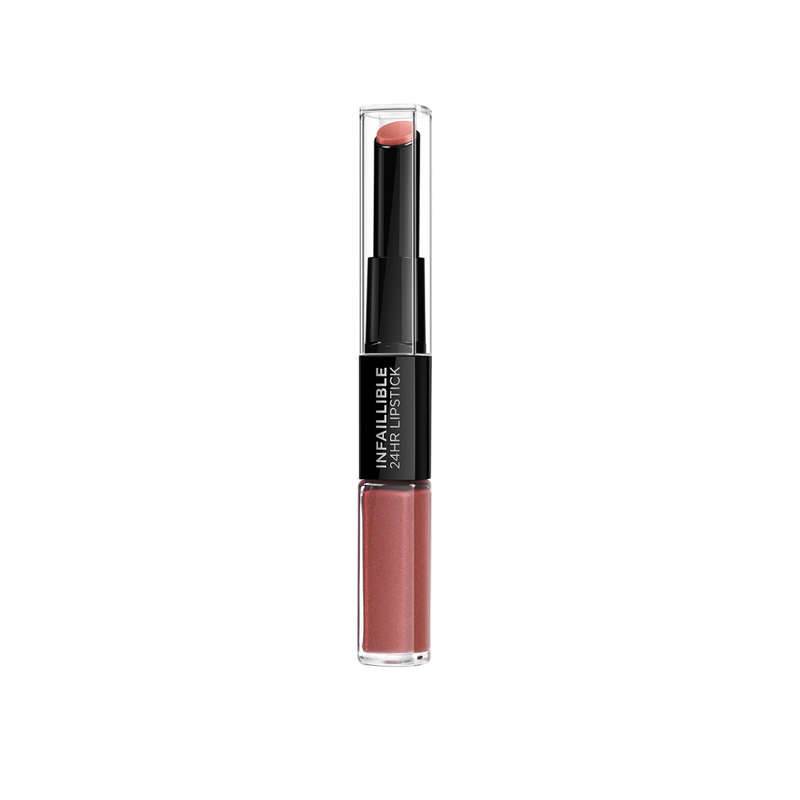 Infaillible 24h duo rouge &agrave; l&egrave;vres longue tenue, 404 Corail constant, swatch image