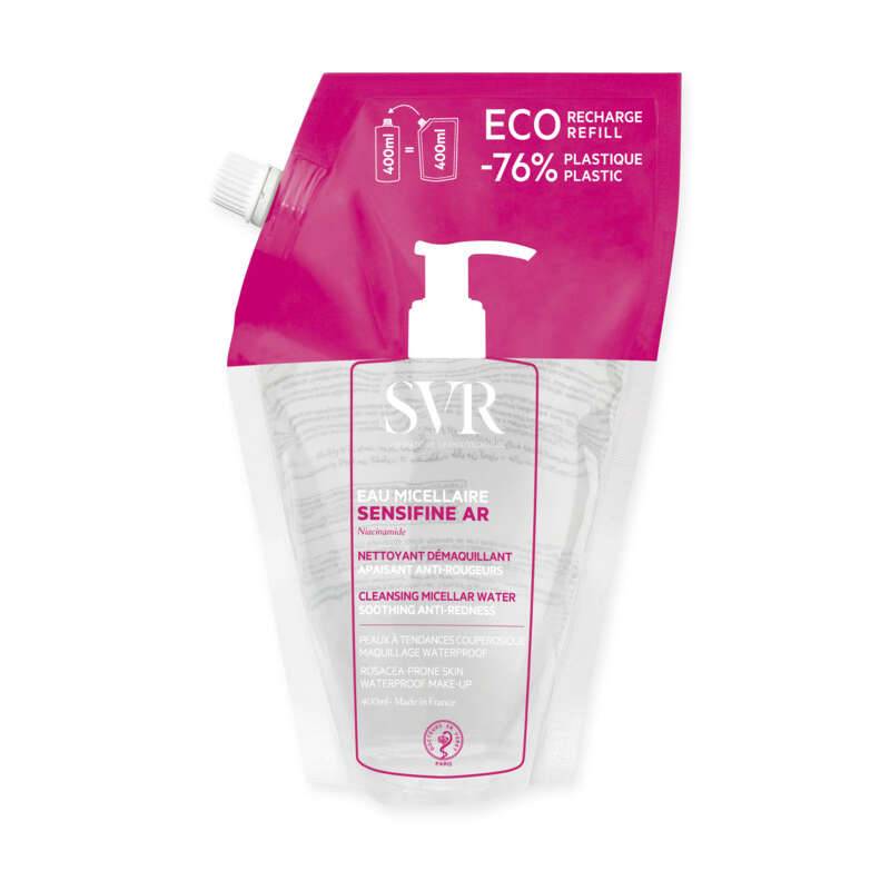 Sensifine eau micellaire anti-rougeurs &eacute;co-recharge, Transparent, large image number 0