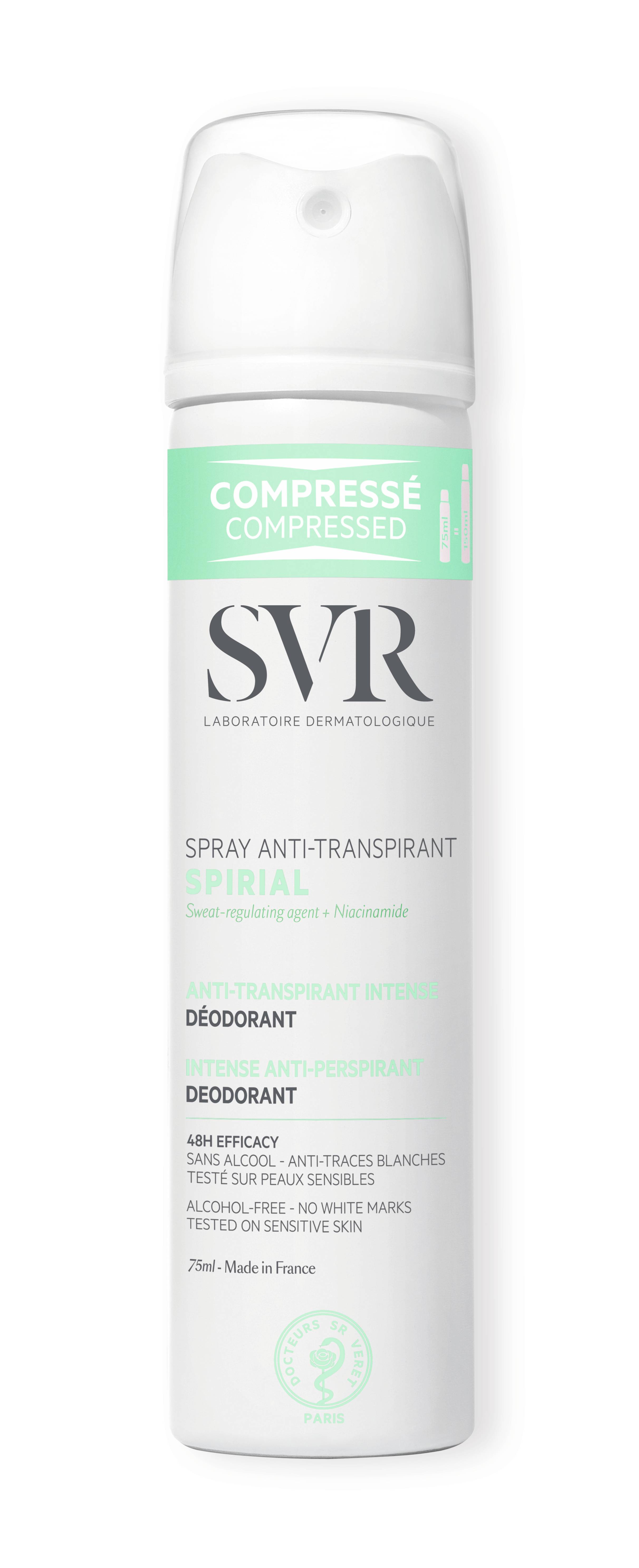 Spirial d&eacute;odorant anti-transpirant spray, Transparent, large image number 0.0