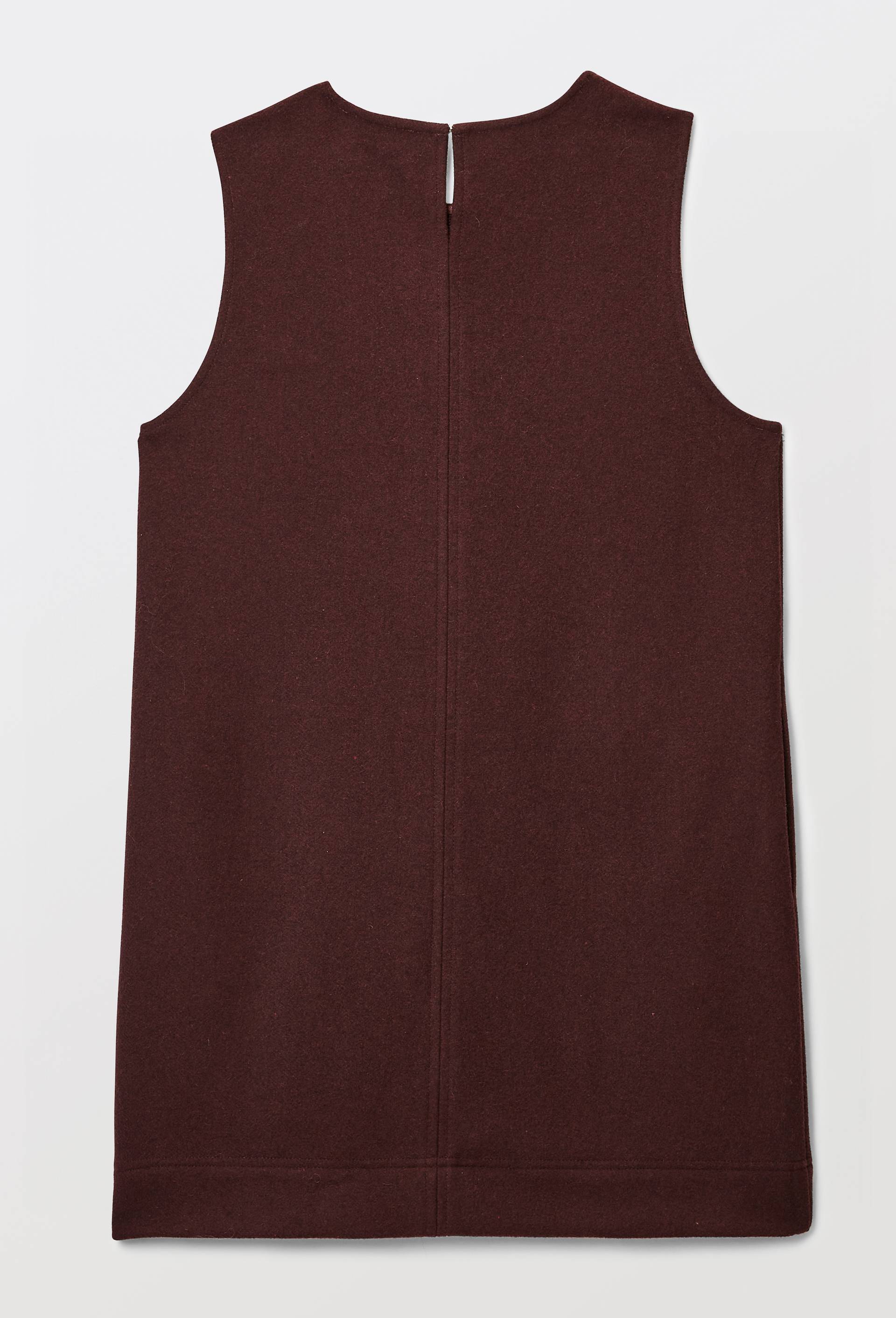 Robe courte unie contenant de la laine, Rouge fonc&eacute;, large image number 4