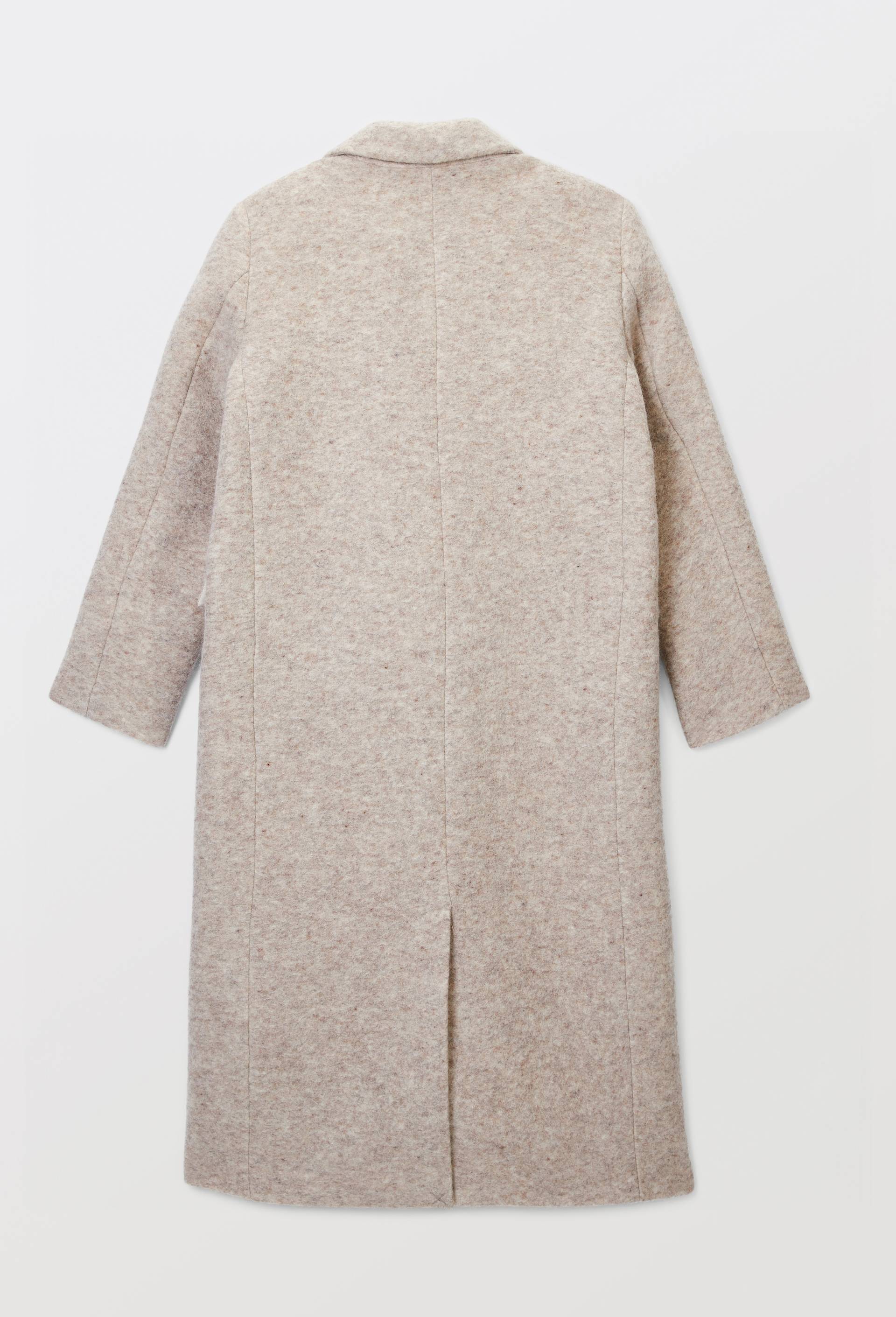 Manteau uni double boutonnage contenant de la laine, Beige clair, large image number 3