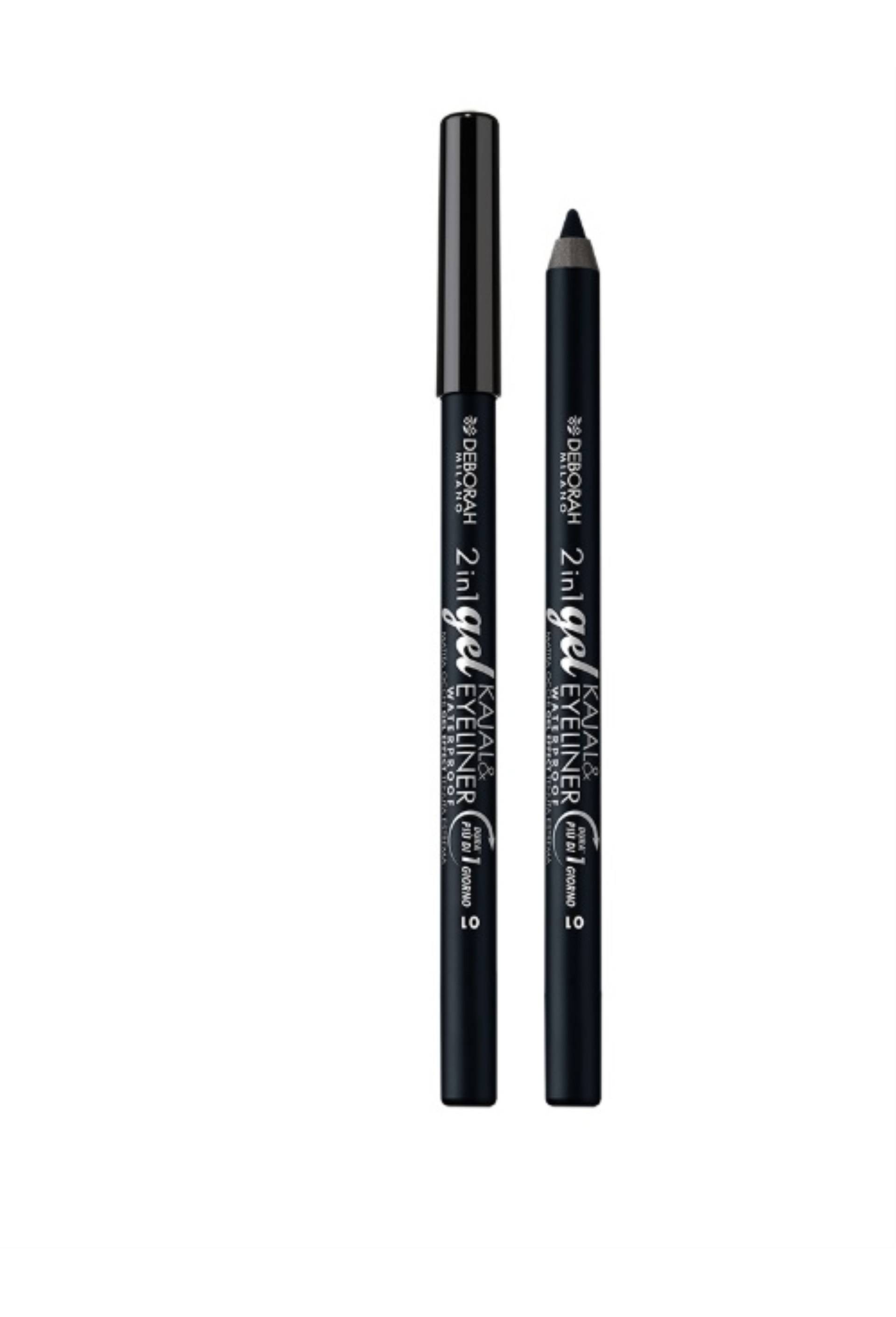 Crayon gel 2en1 kajal et eyeliner, 01 Black, swatch image