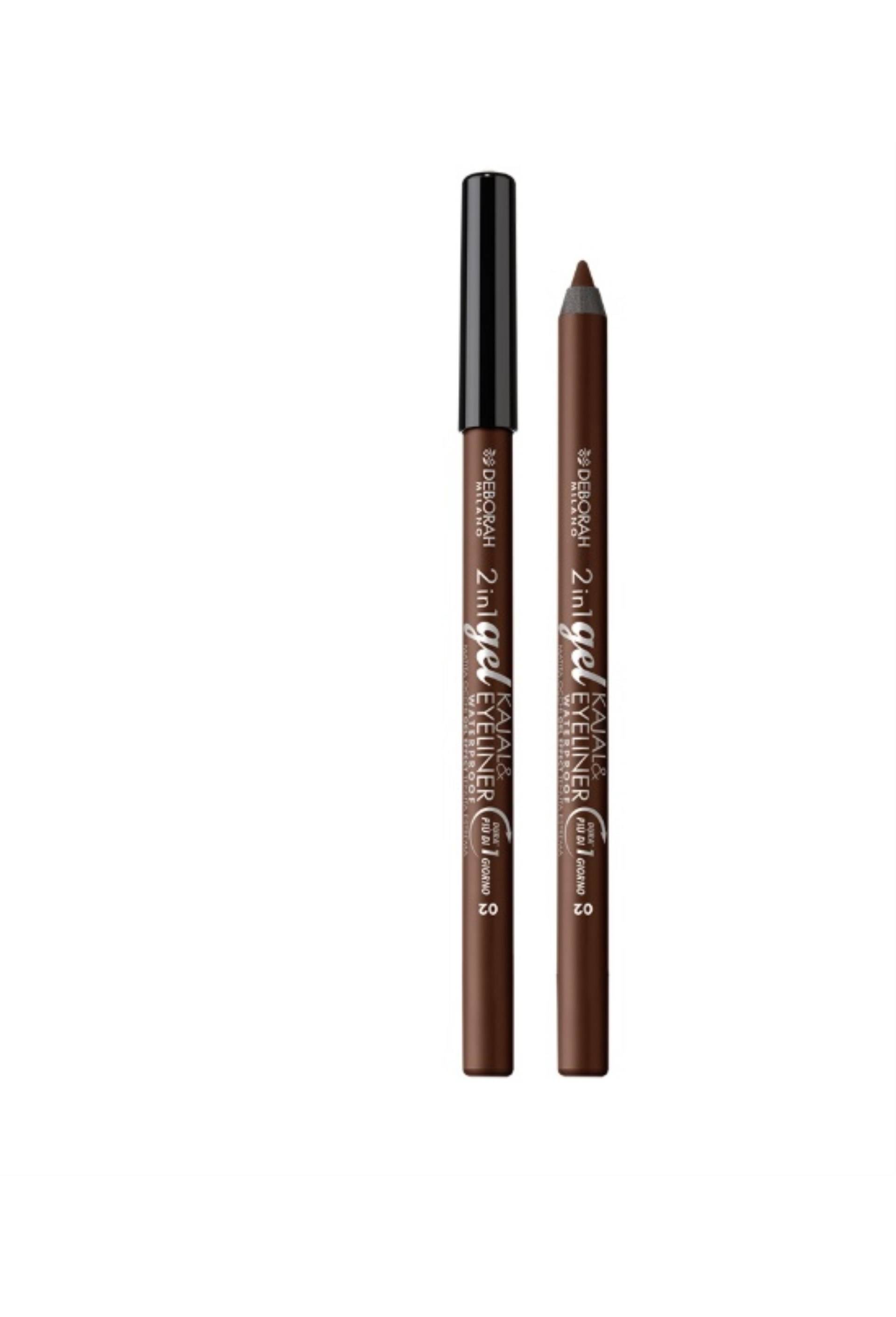 Crayon gel 2en1 kajal et eyeliner, 02 Brown, large image number 0.0