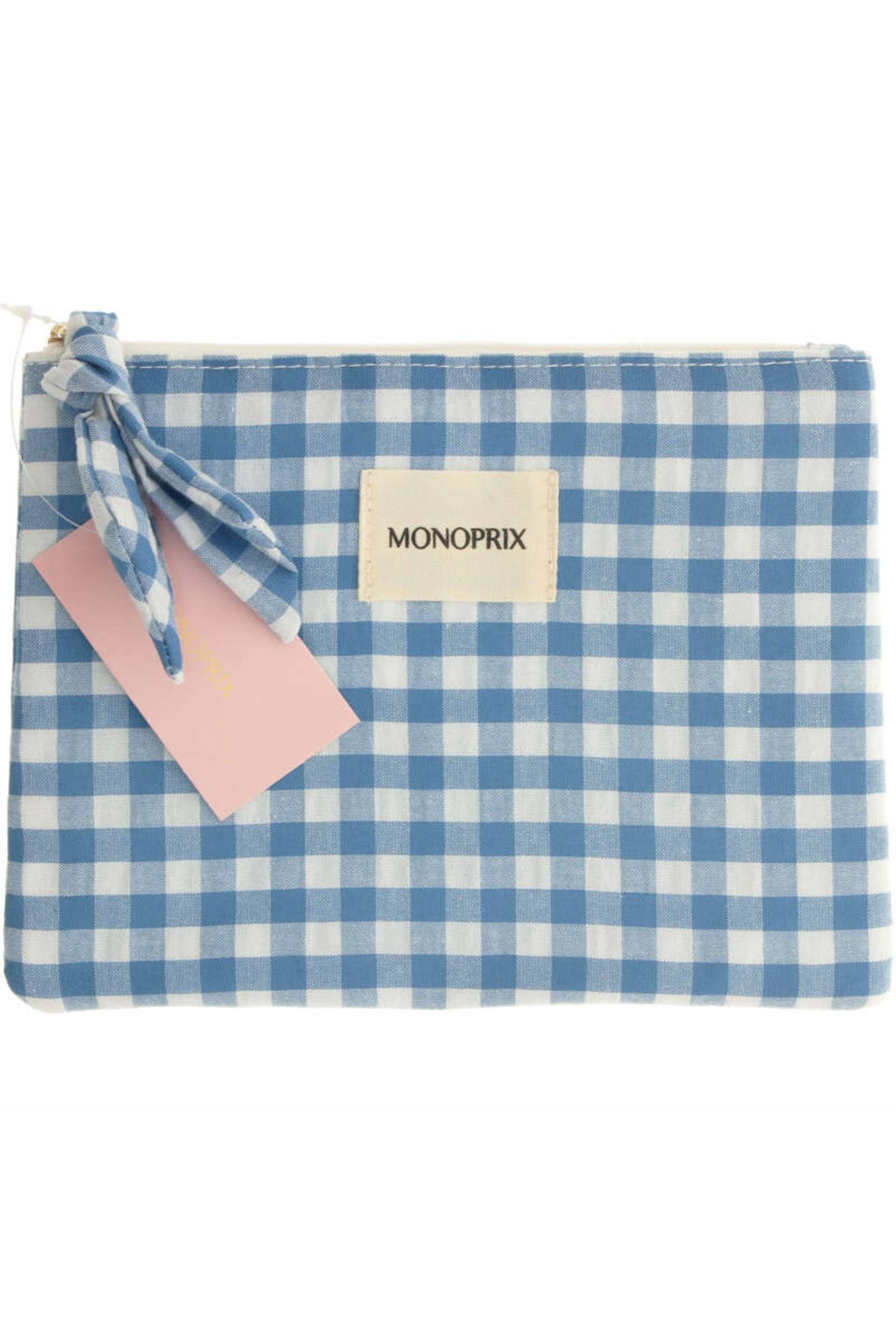 Pochette motif vichy bleue, Transparent, large image number 0