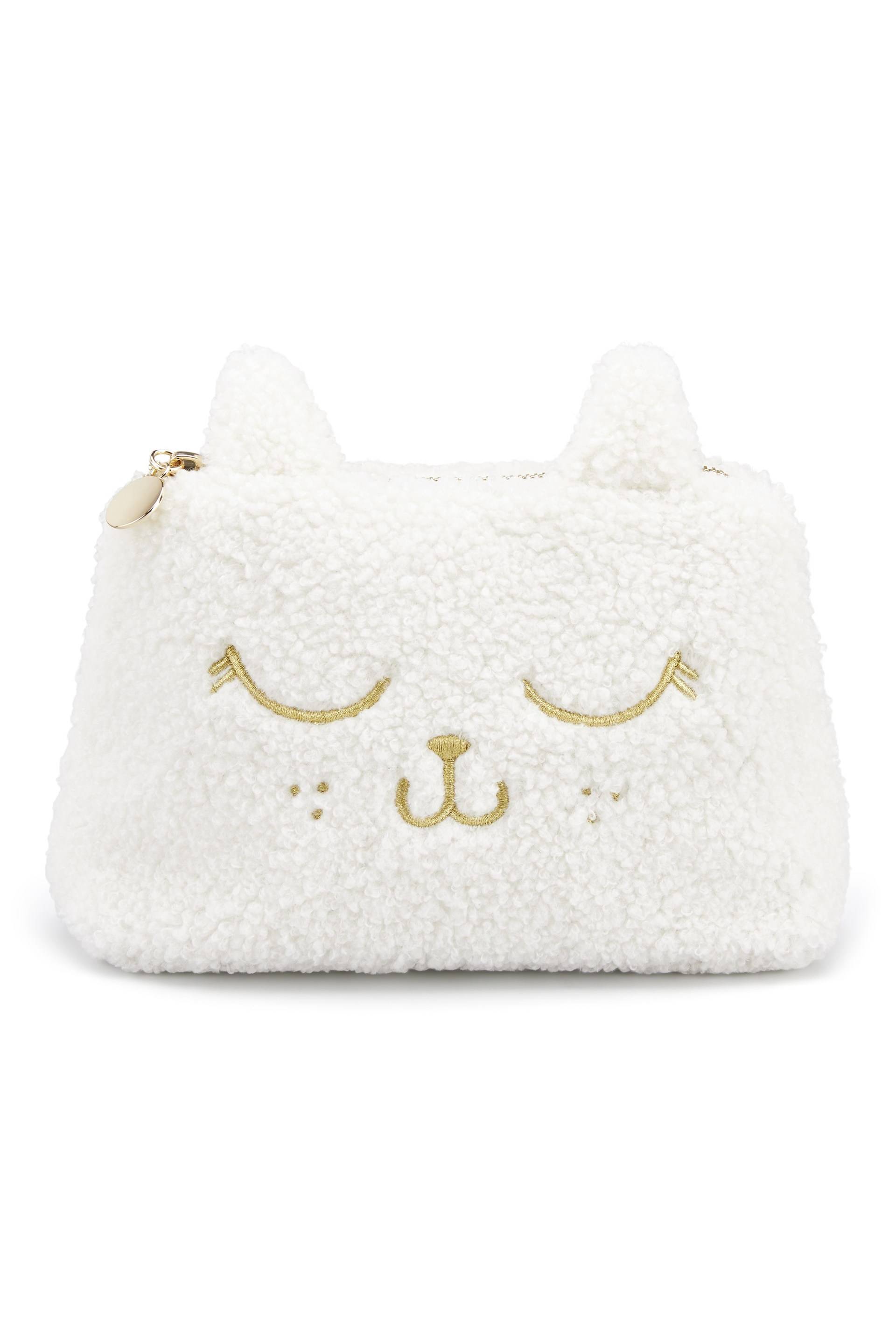 Trousse sherpa brod&eacute;e, Blanc, large image number 0.0