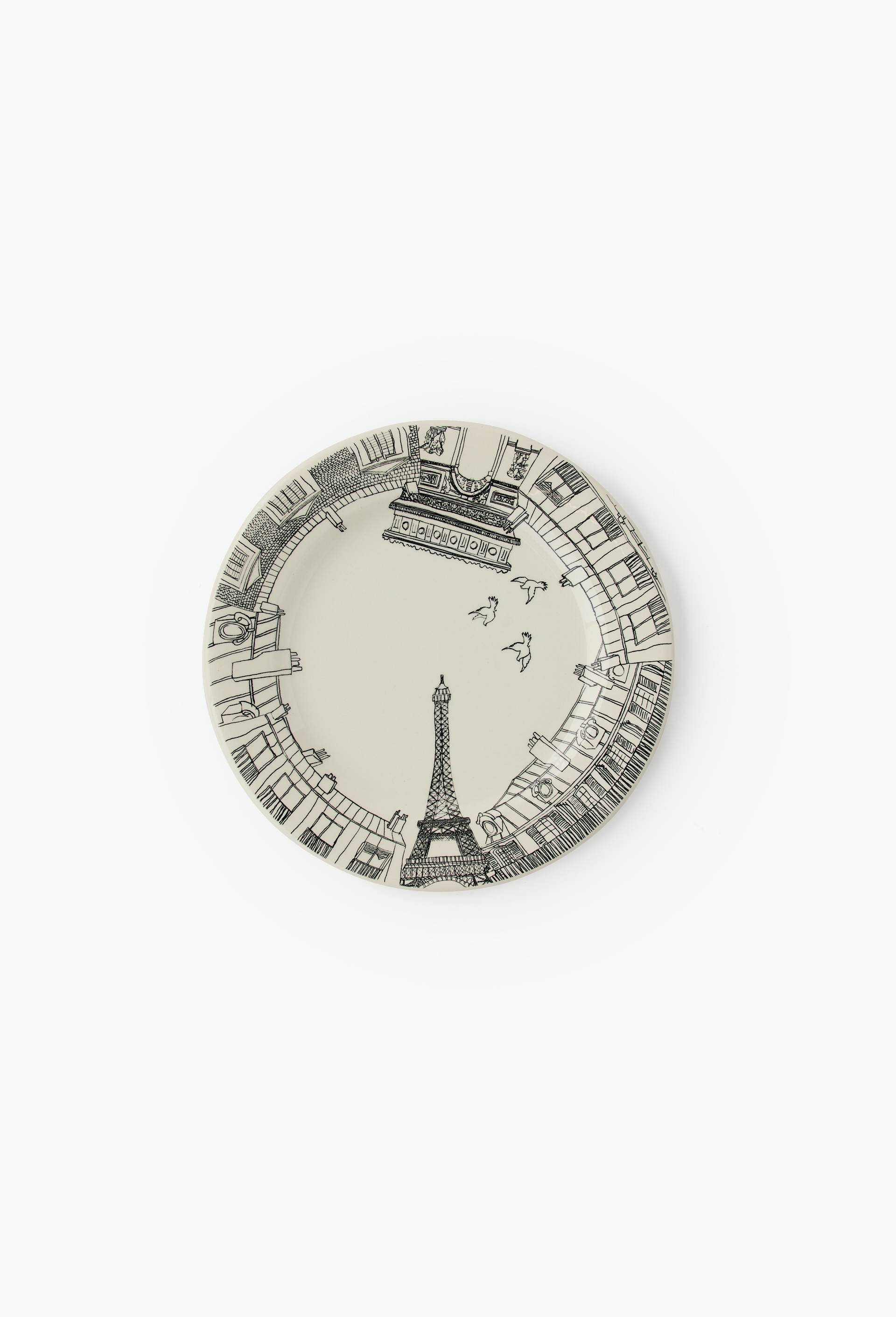 Assiette motif Paris, 22cm, en c&eacute;ramique, , large image number 0.0