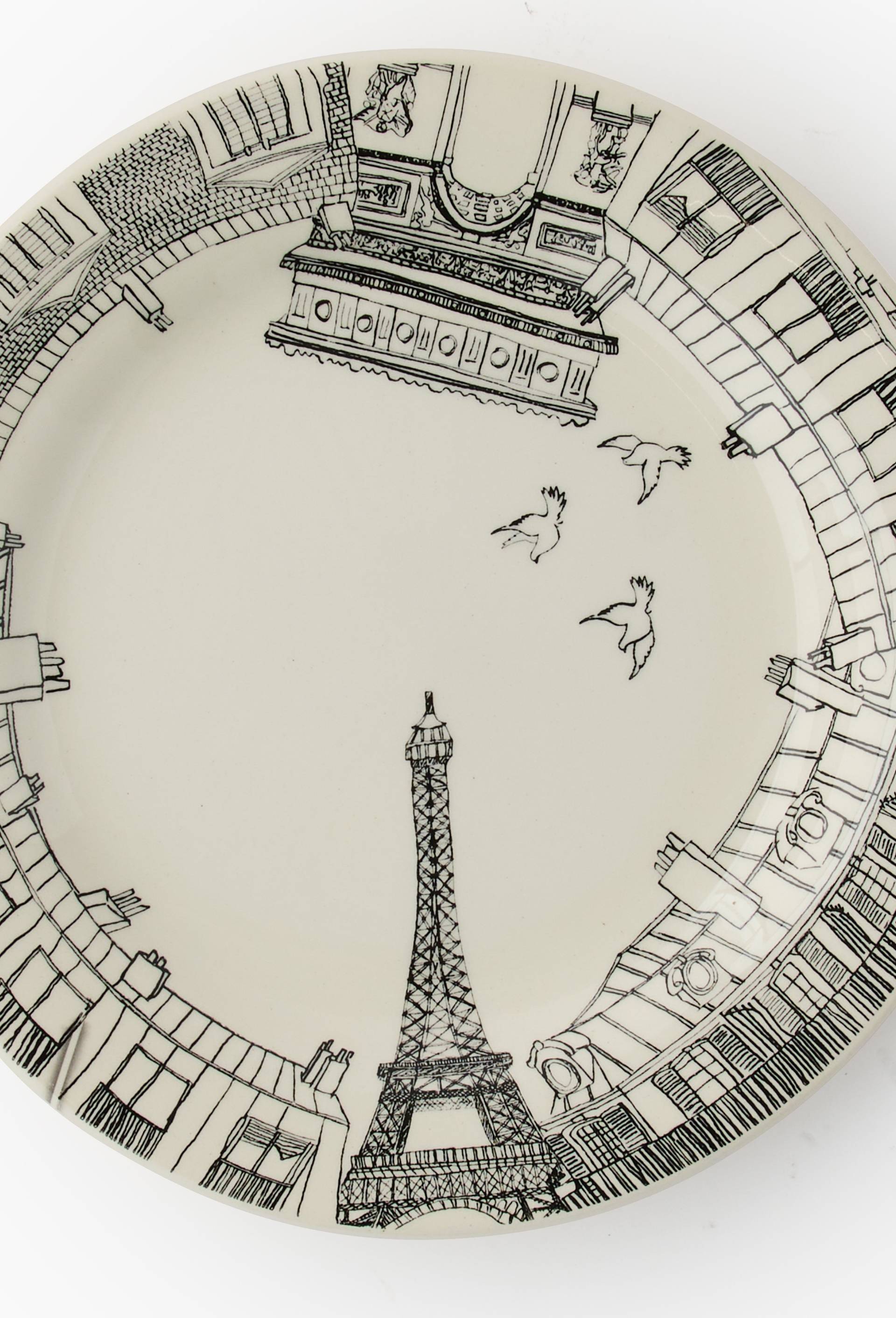 Assiette motif Paris, 16,5cm, en c&eacute;ramique, , large image number 1