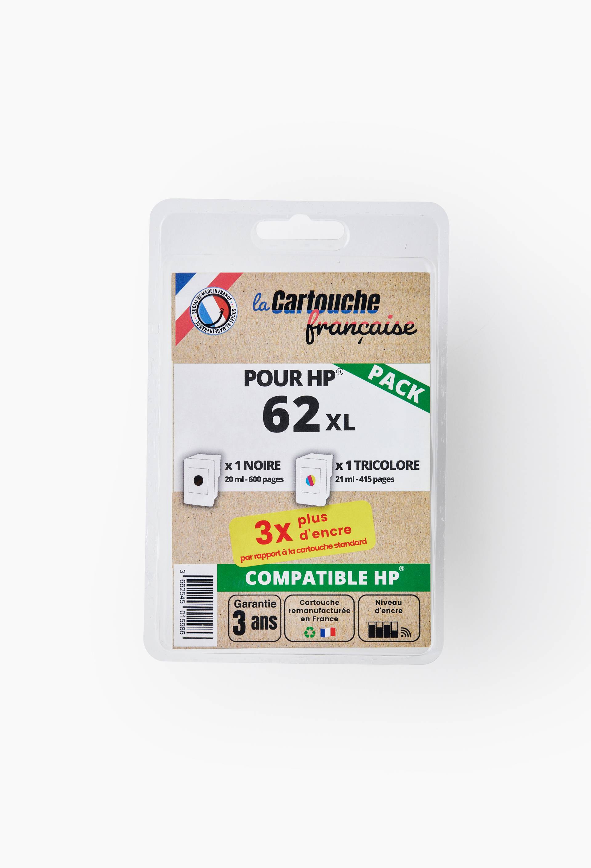 HP 62XL cartouche&nbsp;d encre&nbsp;pack, , large image number 0
