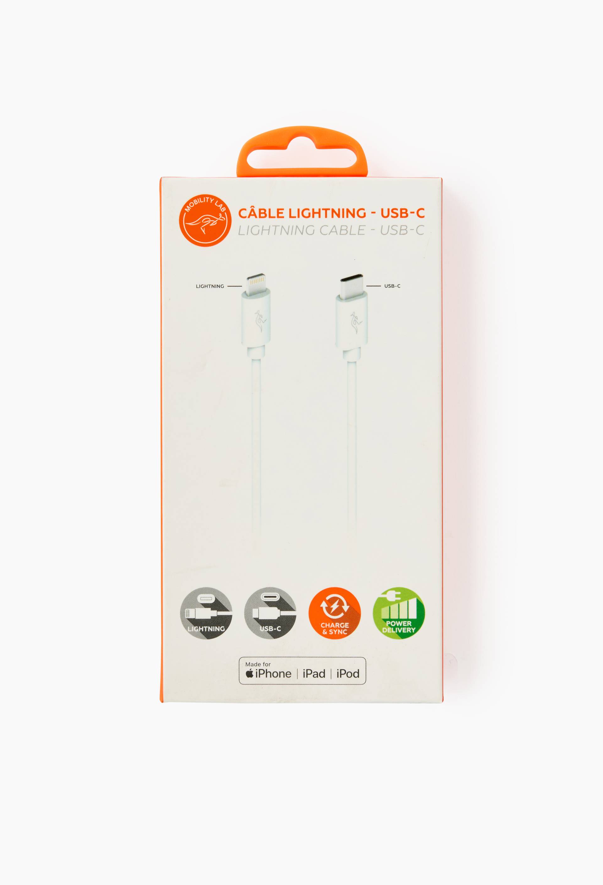 C&acirc;ble usb-c vers lightning, 1m, , large image number 0