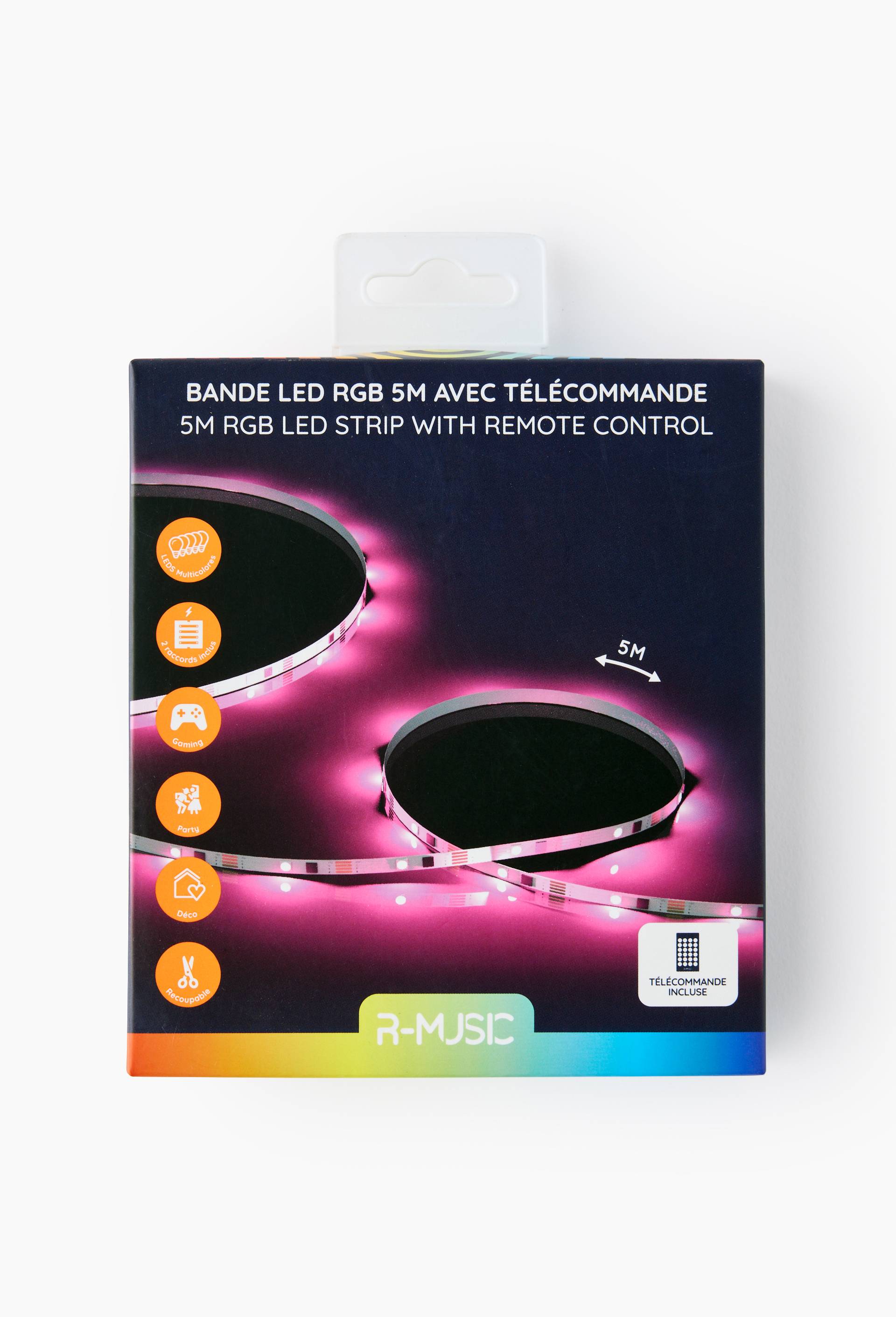 Bande led rgb avec t&eacute;l&eacute;commande, 5m, , large image number 0
