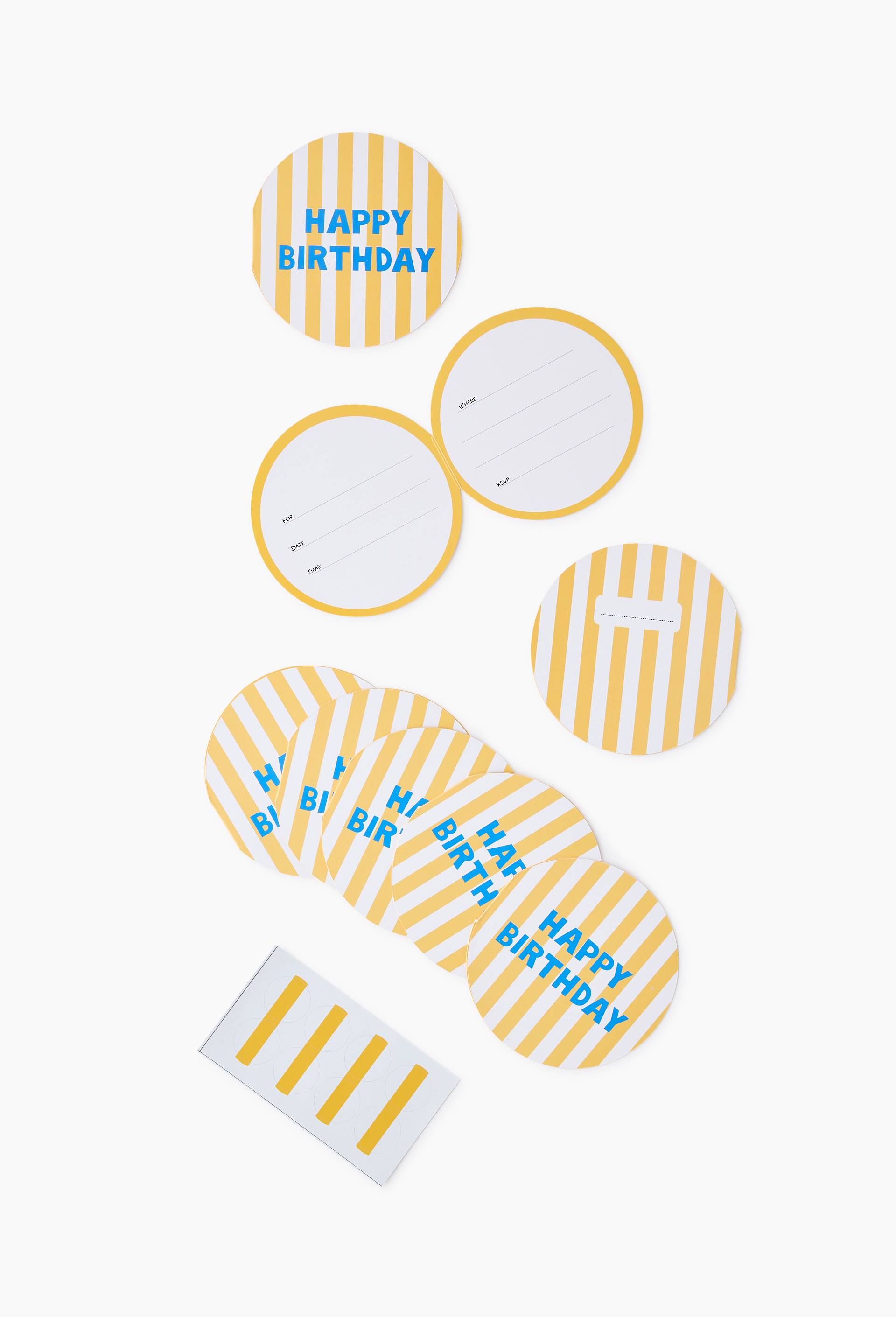8 INVITATIONS HAPPY BIRTHDAY, , large image number 0.0