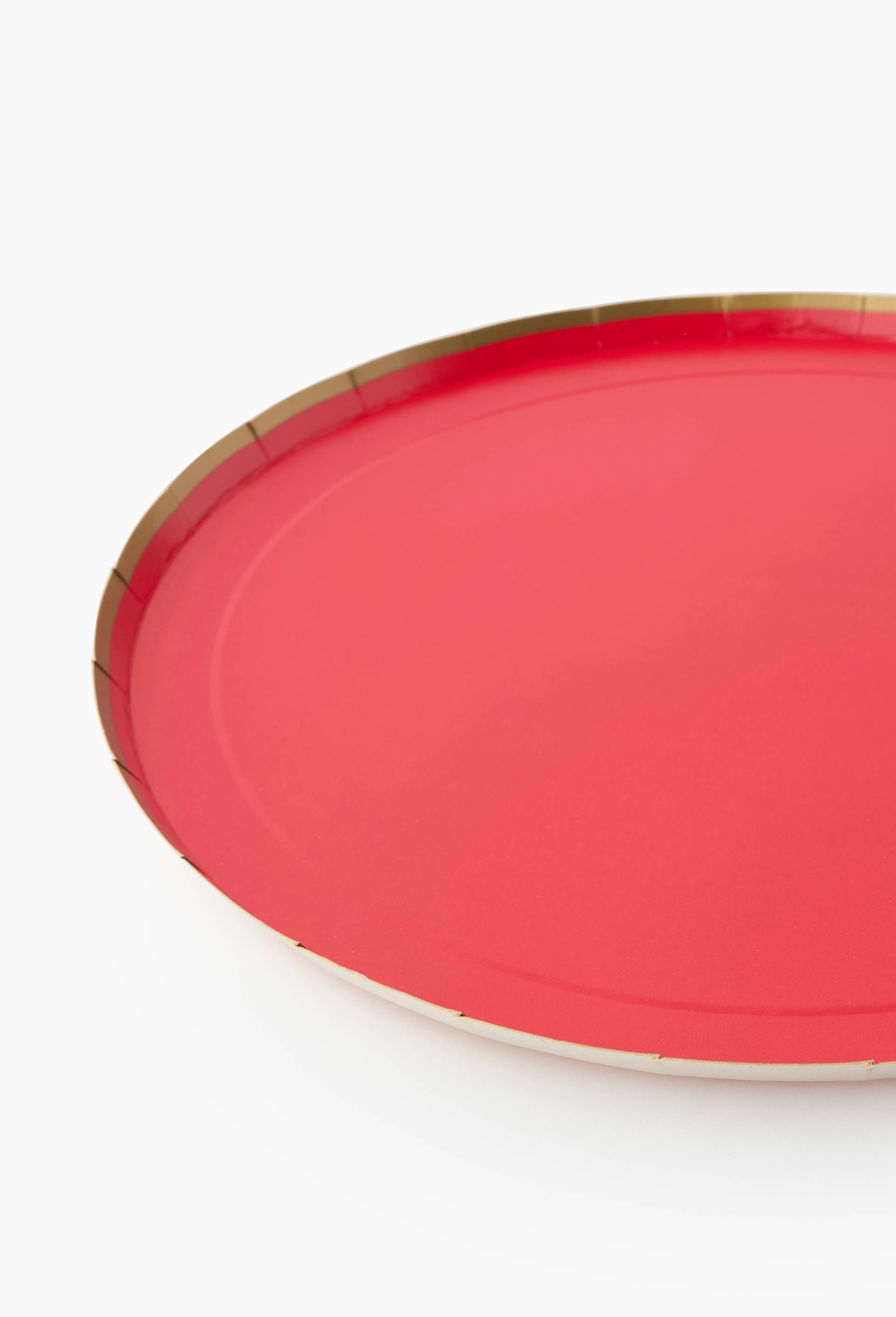 8 assiettes ronde de 23cm, coloris rouge, , large image number 1.0