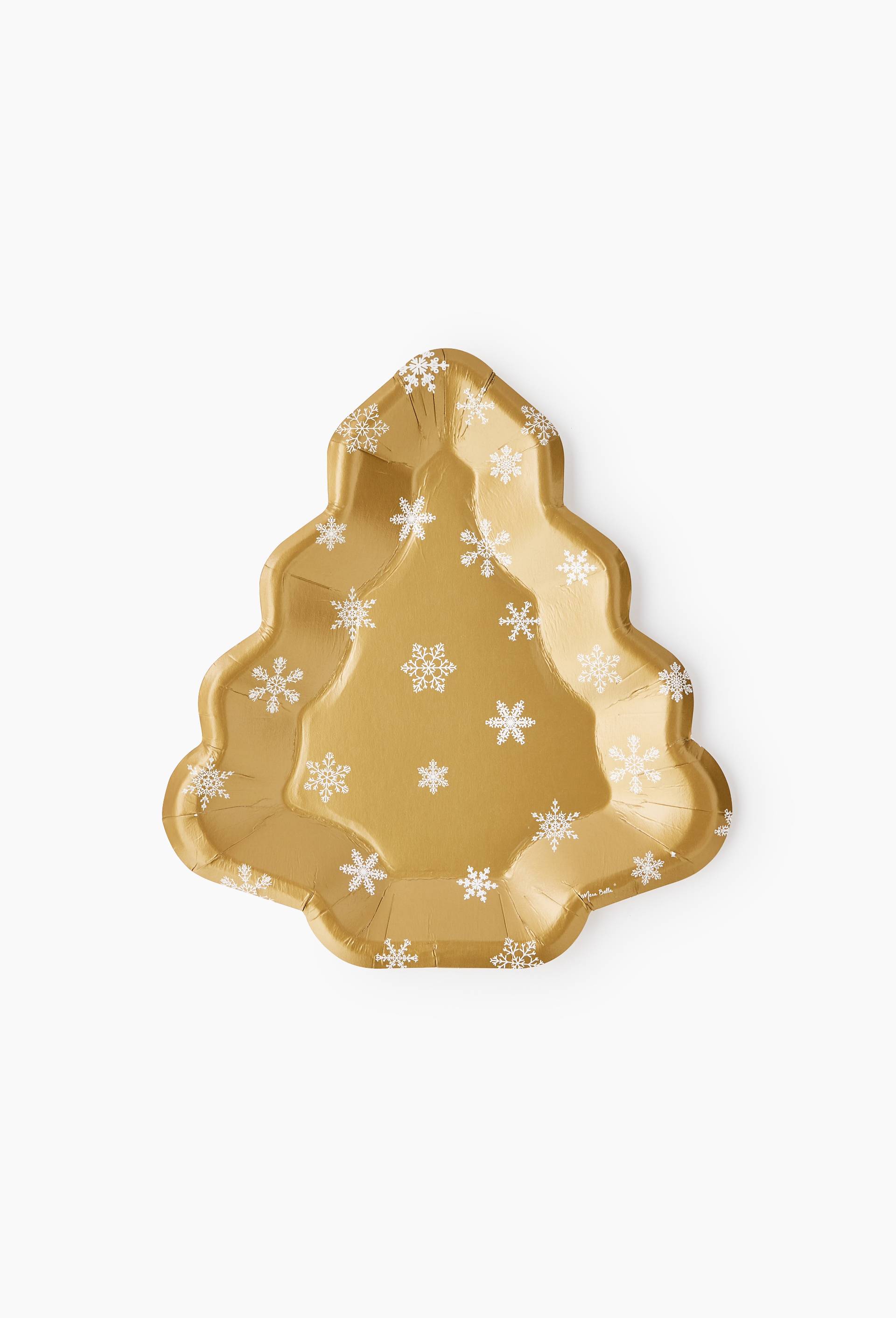 8 assiettes forme sapin, imprim&eacute; flocons, , large image number 0