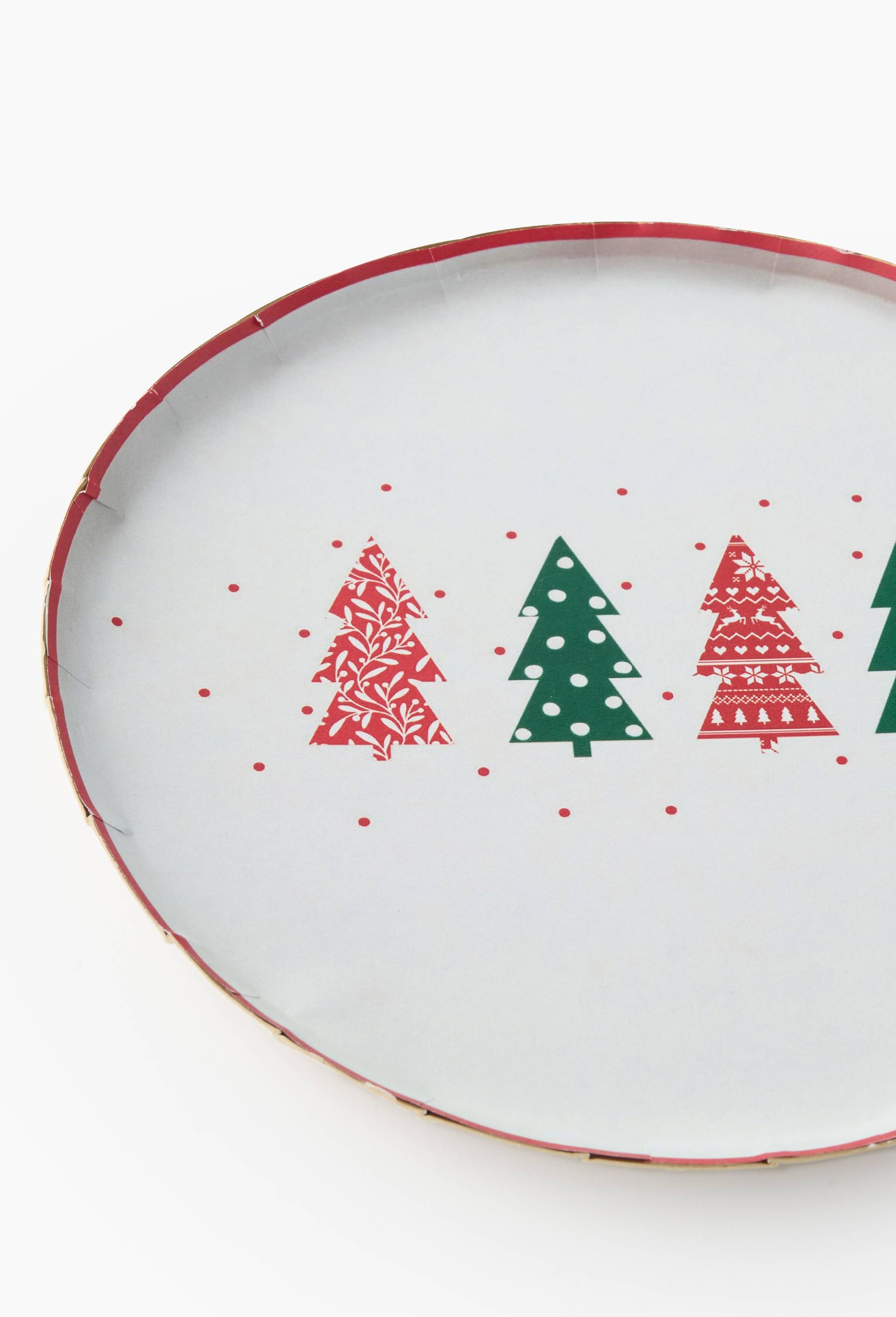 8 assiettes 18cm imprim&eacute; sapins, , large image number 1.0
