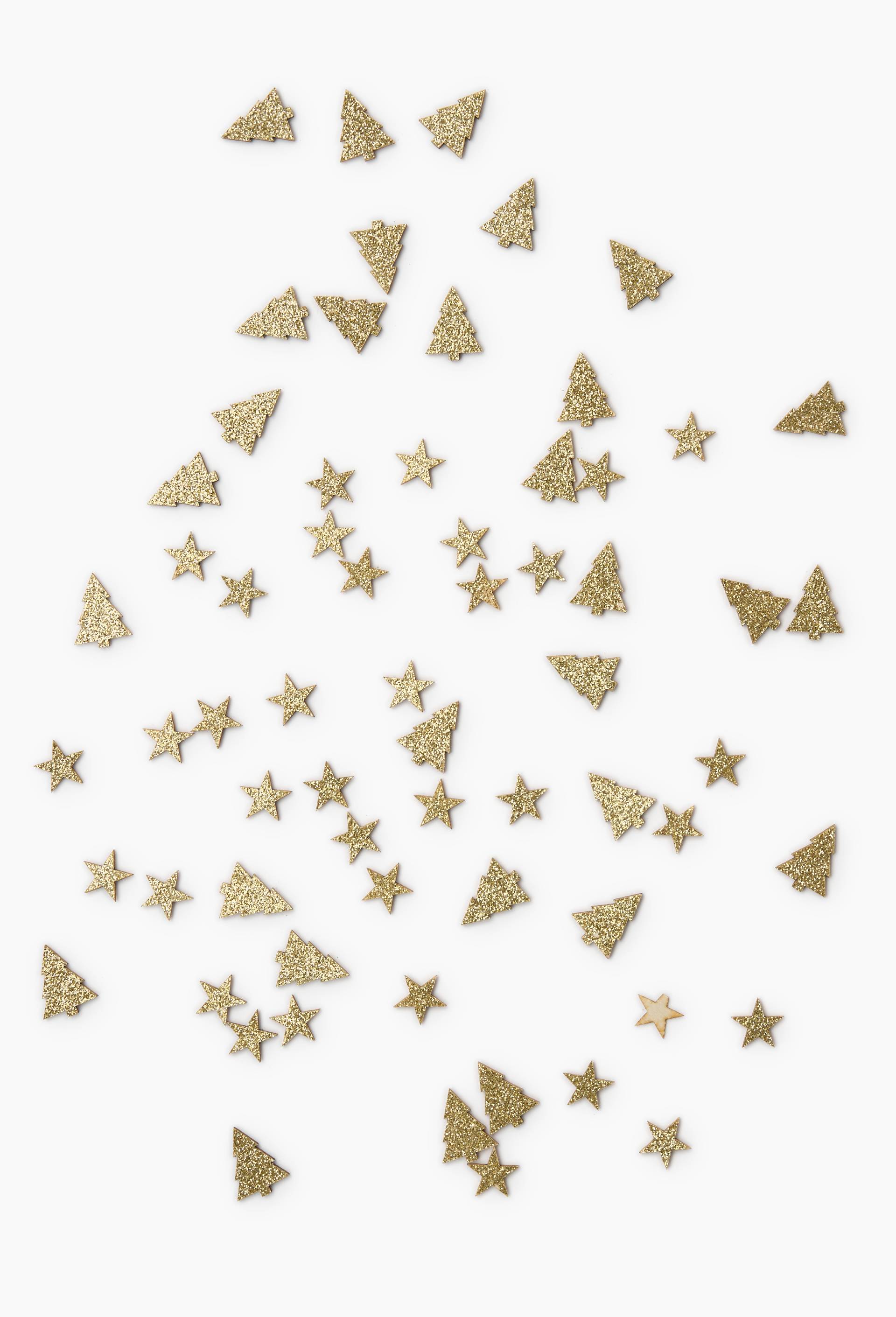 Sachet de confettis forme &eacute;toile et sapin en bois, , large image number 0.0