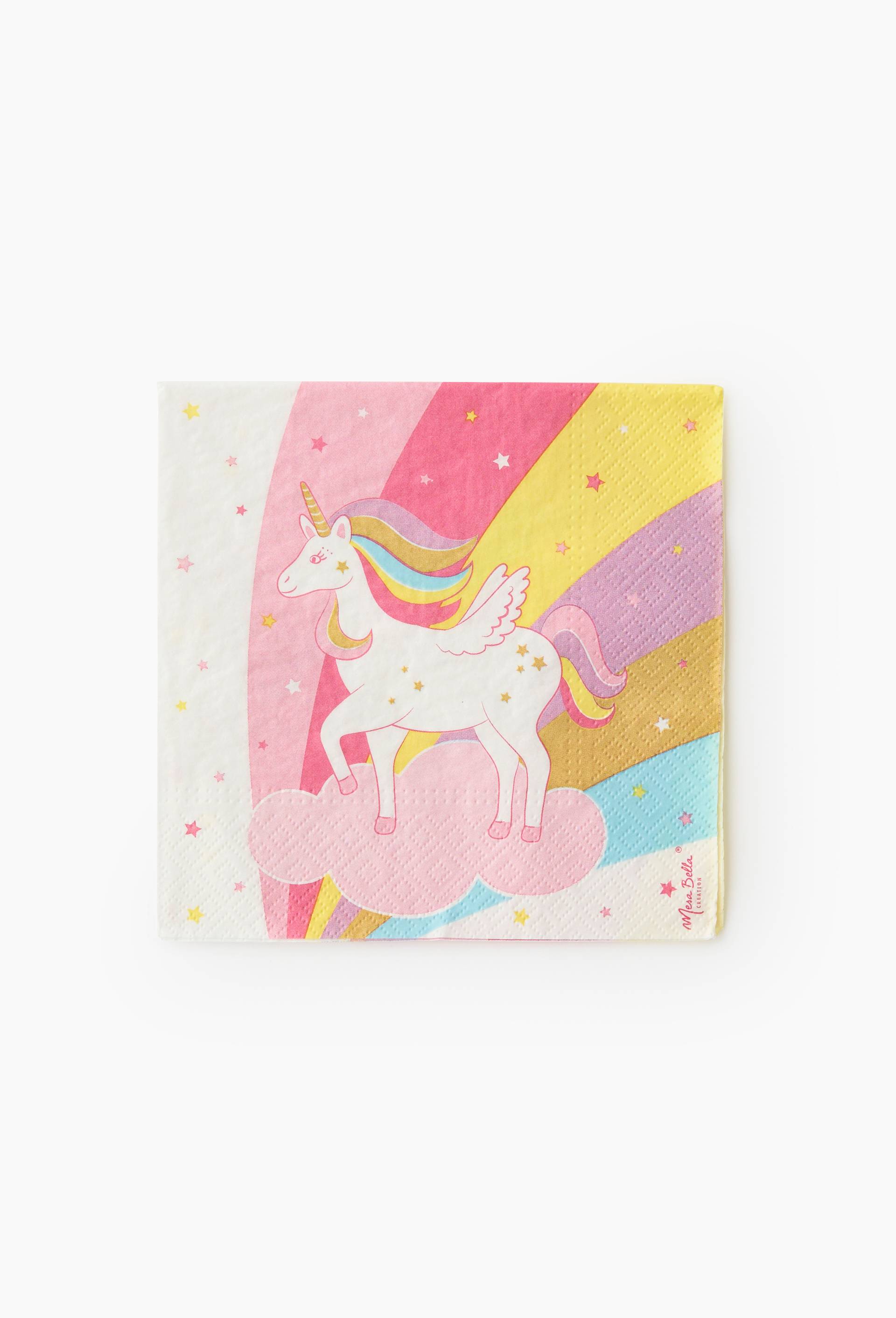 20 SERVIETTES 33x33 LICORNE RAINBOW, , large image number 0.0