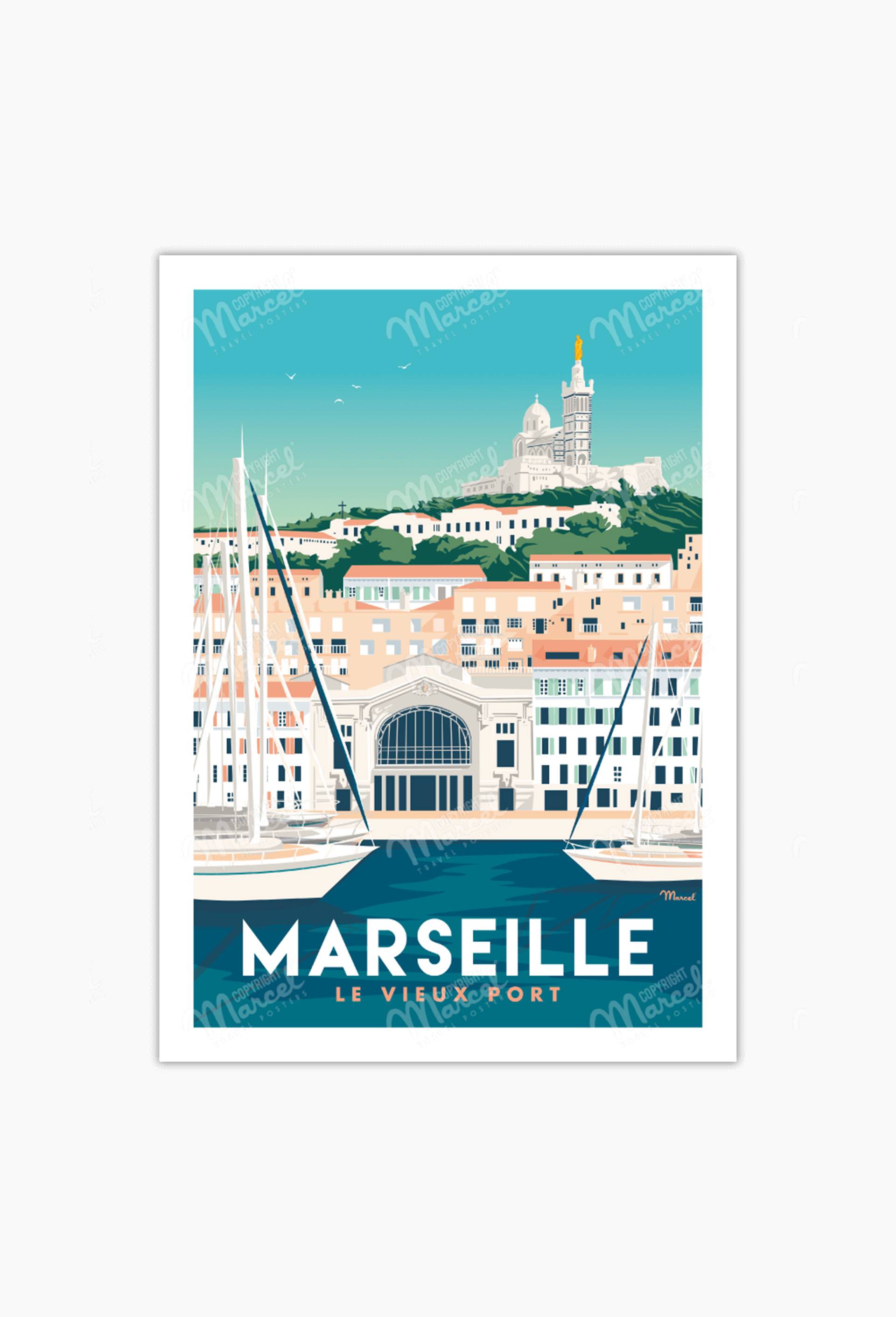 Affiches, 50x70cm - MARSEILLE "Le Vieux Port", , large image number 0