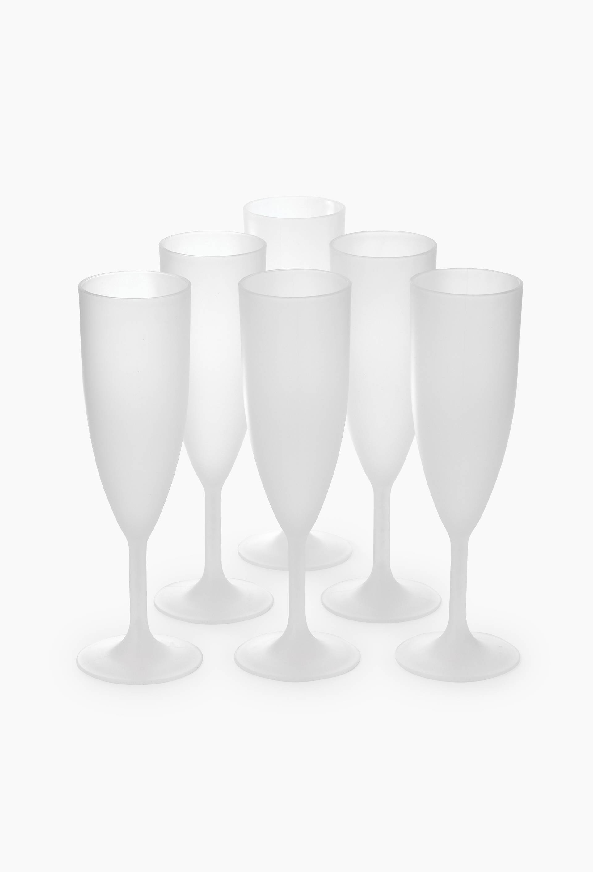 Lot de 6 flutes en plastique r&eacute;utilisable, 20cl, , large image number 0.0