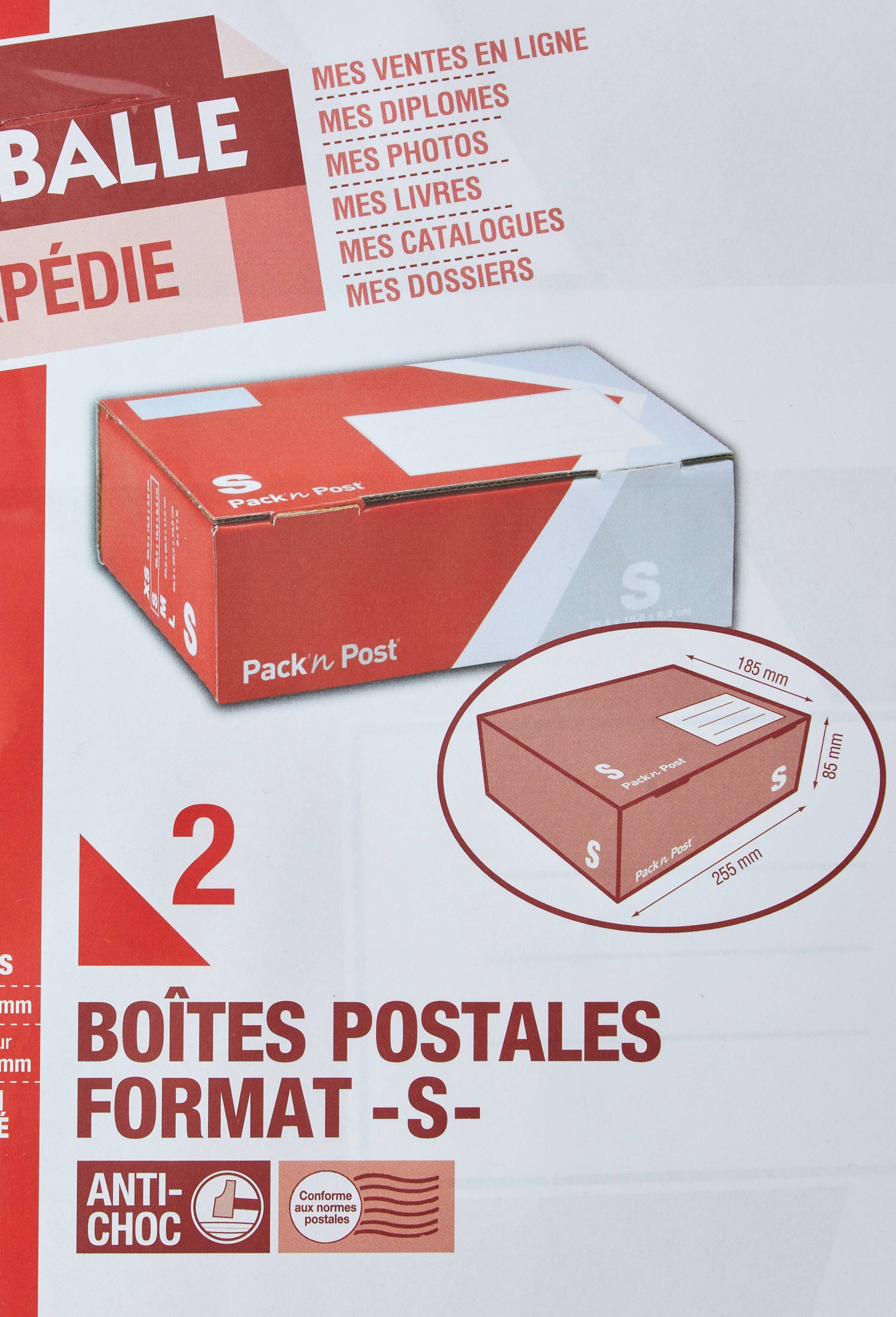Paquet de 10 bo&icirc;tes postales S 255X185X85, , large image number 1