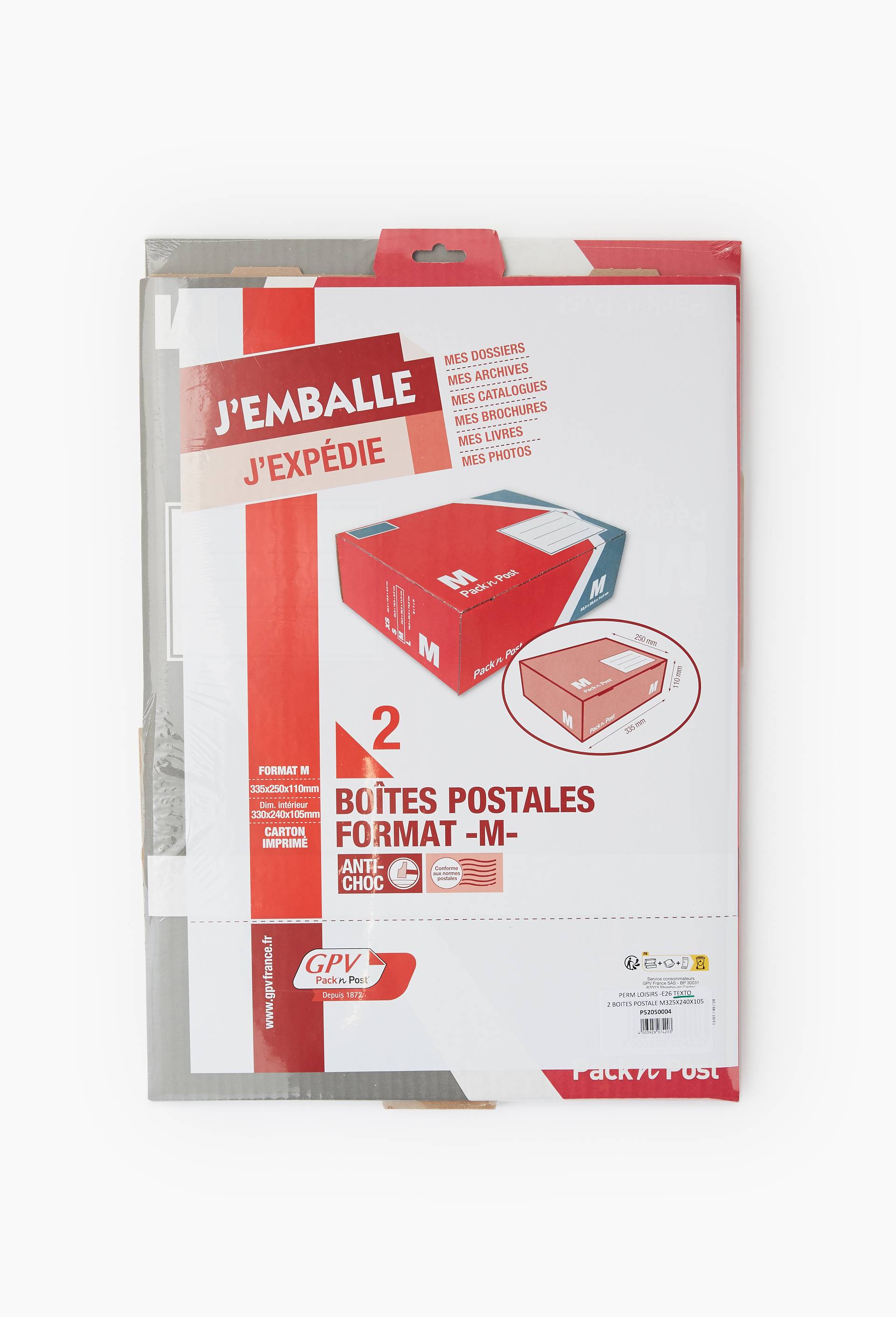 Paquet de 2 boites postales M 335x250x110 film&eacute;, , large image number 0