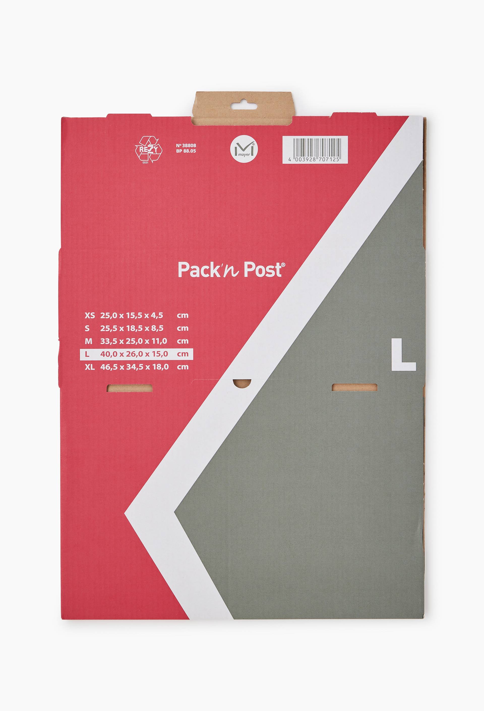 Bo&icirc;te postale L, en carton, rouge / gris, , large image number 1