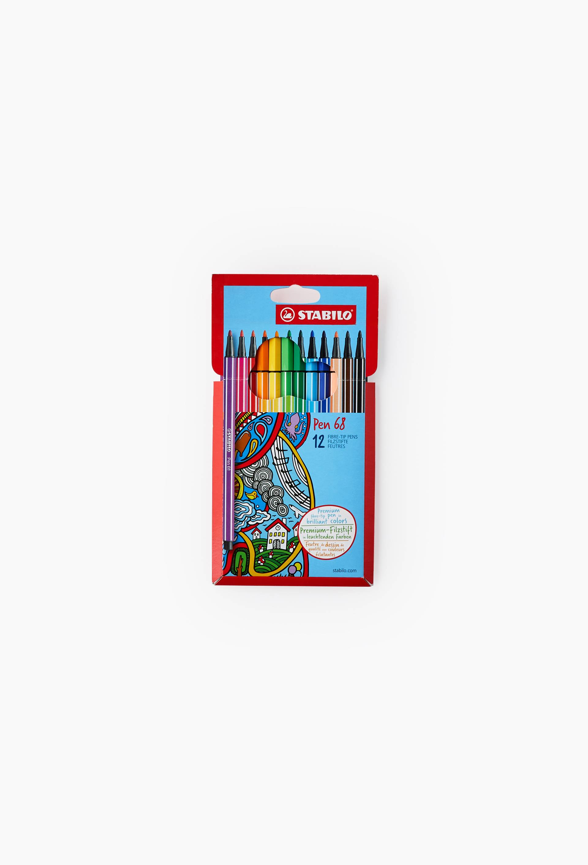 STABILO Pen 68 - 12 Feutres pointe moyenne - couleurs assorties, , large image number 0