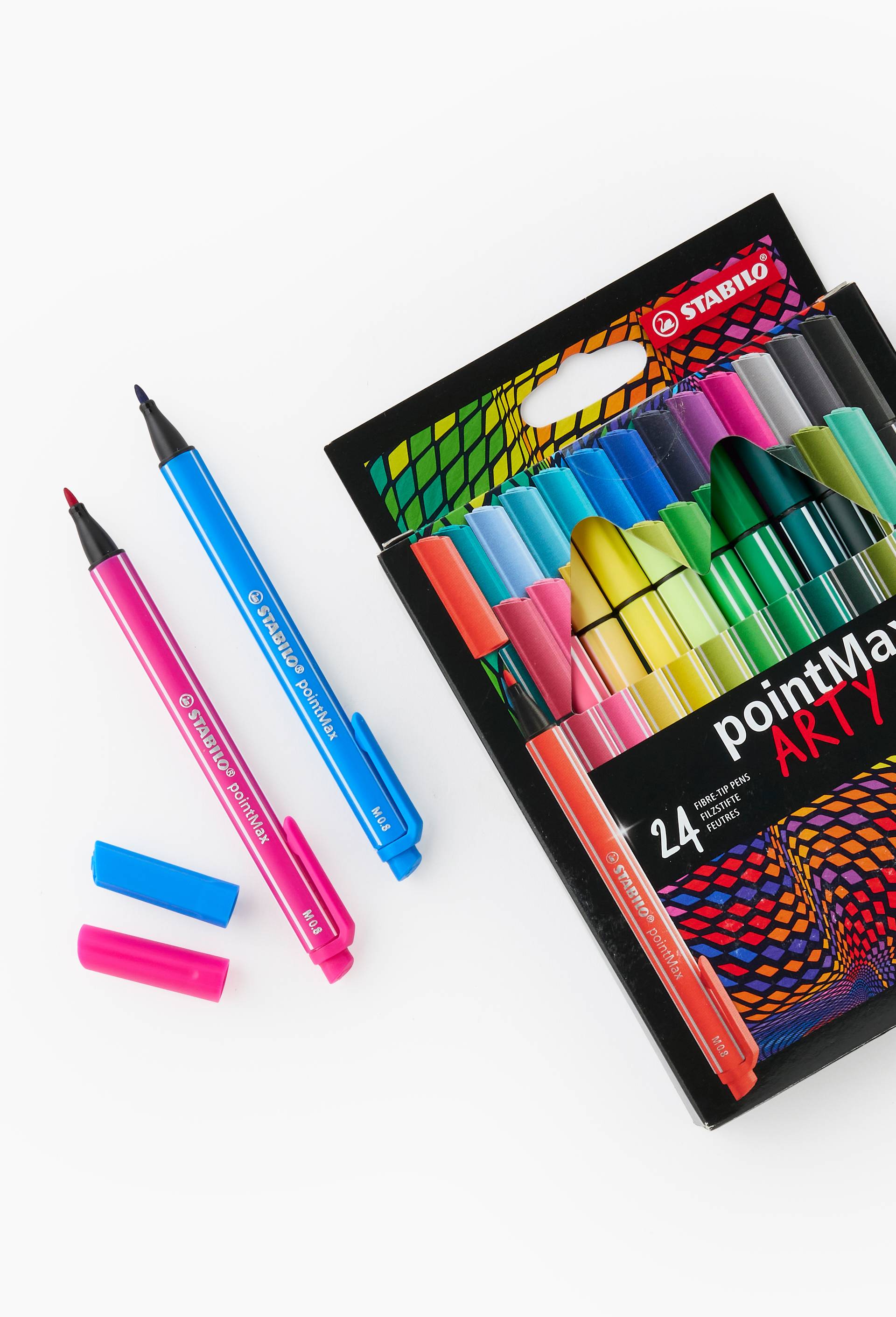 Lot de 24 Feutres de coloriage - pointe moyenne - couleurs assorties, , large image number 1