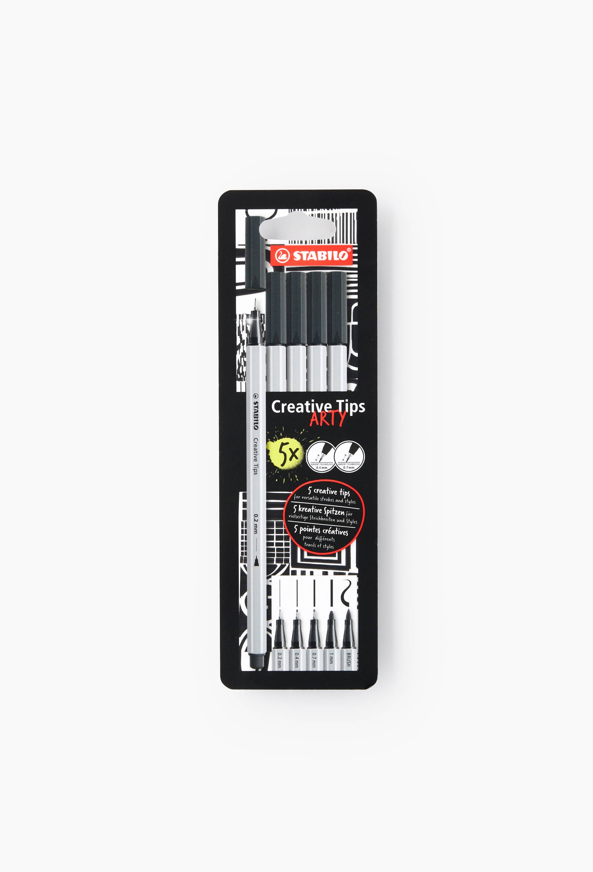 Etui carton x 5 Creative Tips ARTY noir, , large image number 0