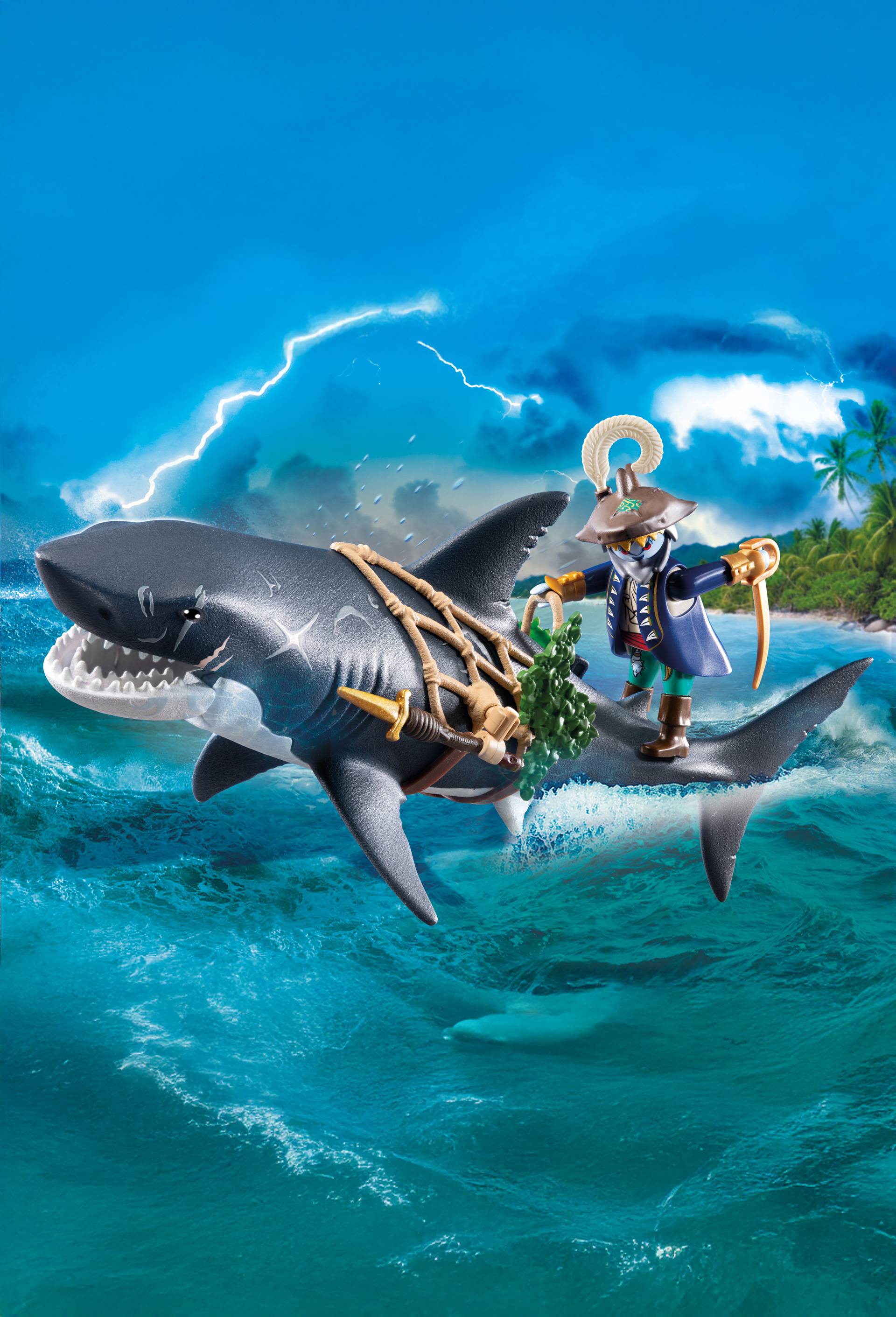 71793 - Pirate et requin avec m&acirc;choire articul&eacute;e, , large image number 2.0