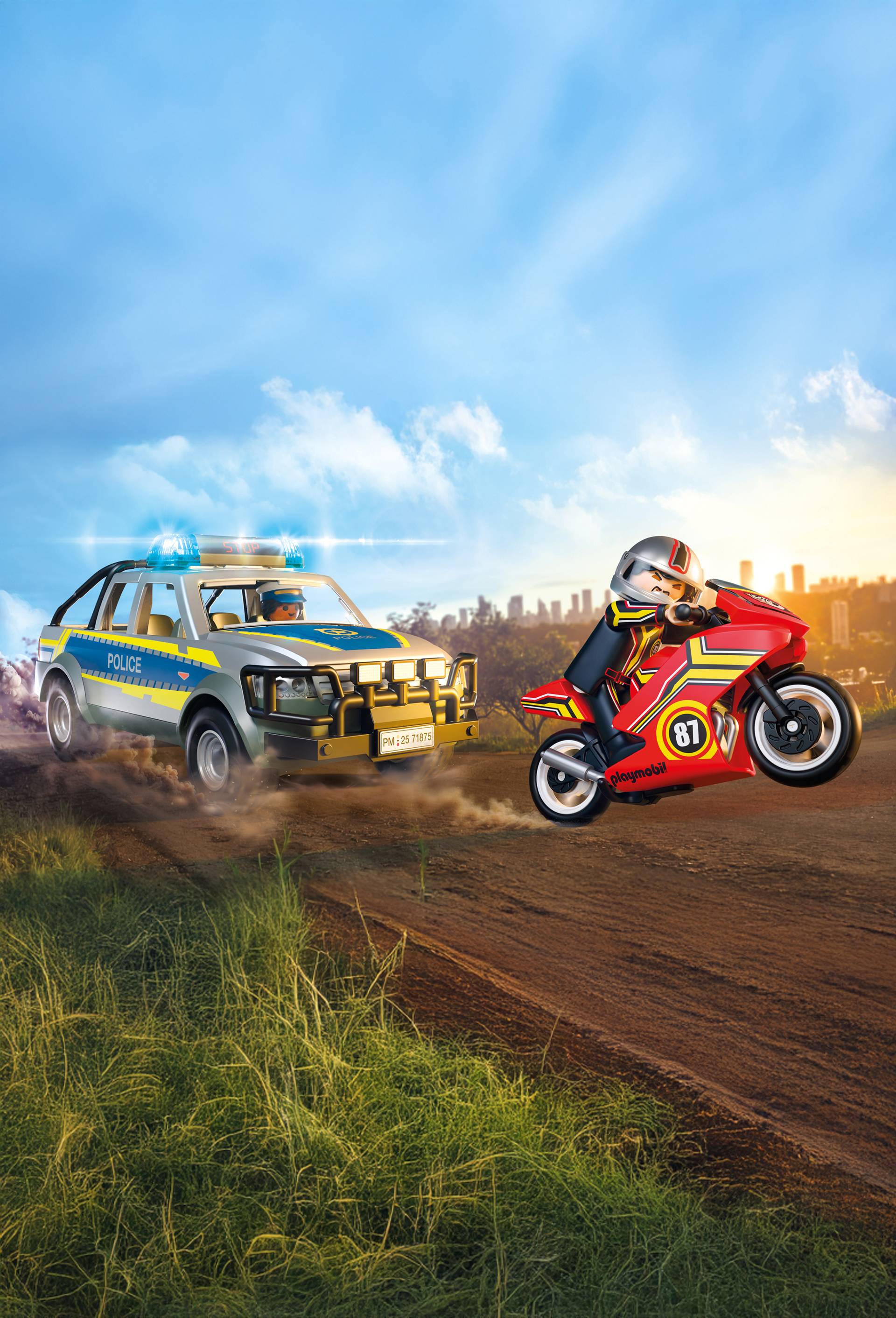 71875 - Pick-up de police, moto et 2 personnages, , large image number 2