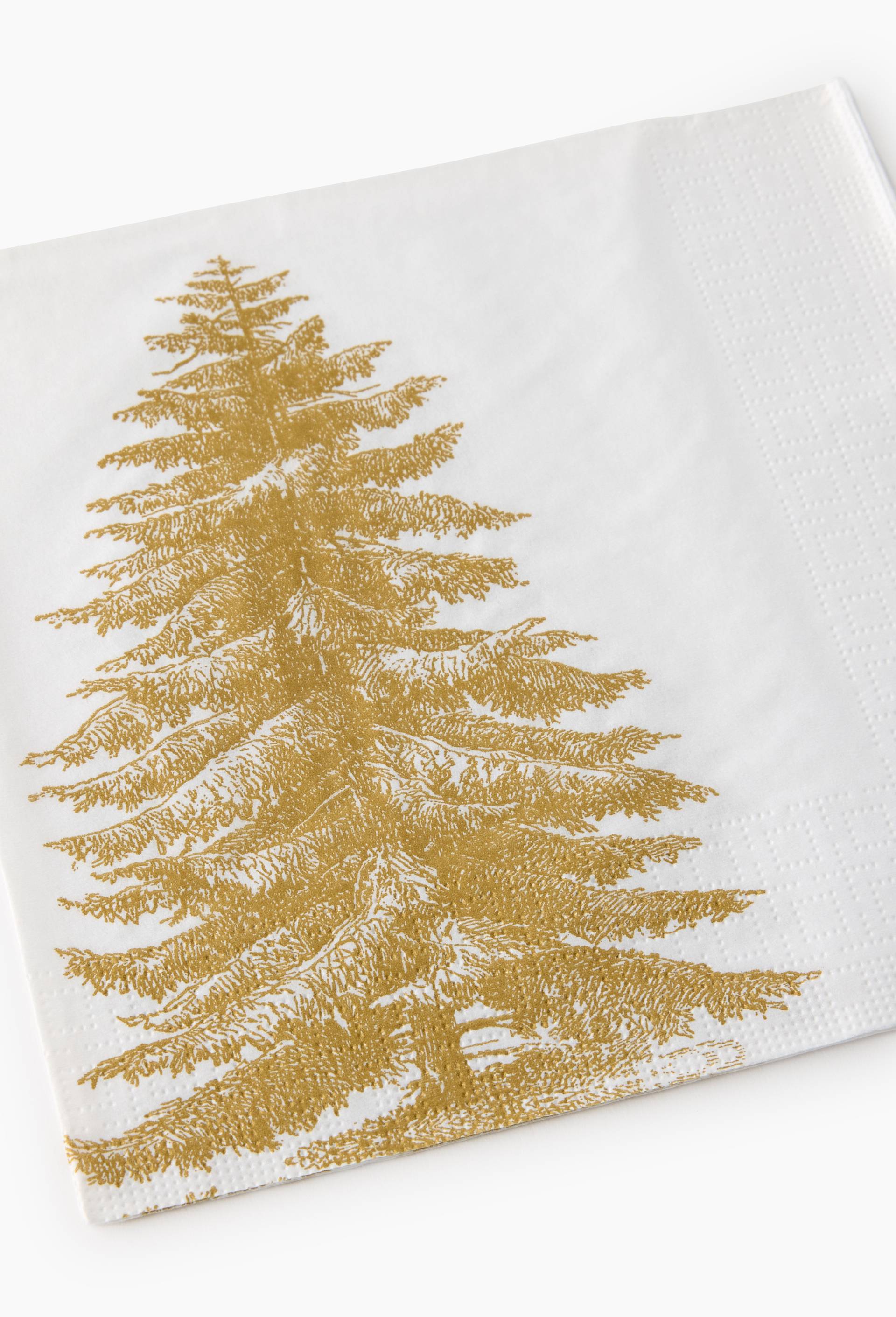 20 serviettes 33x33cm imprim&eacute; maxi sapin, , large image number 1.0