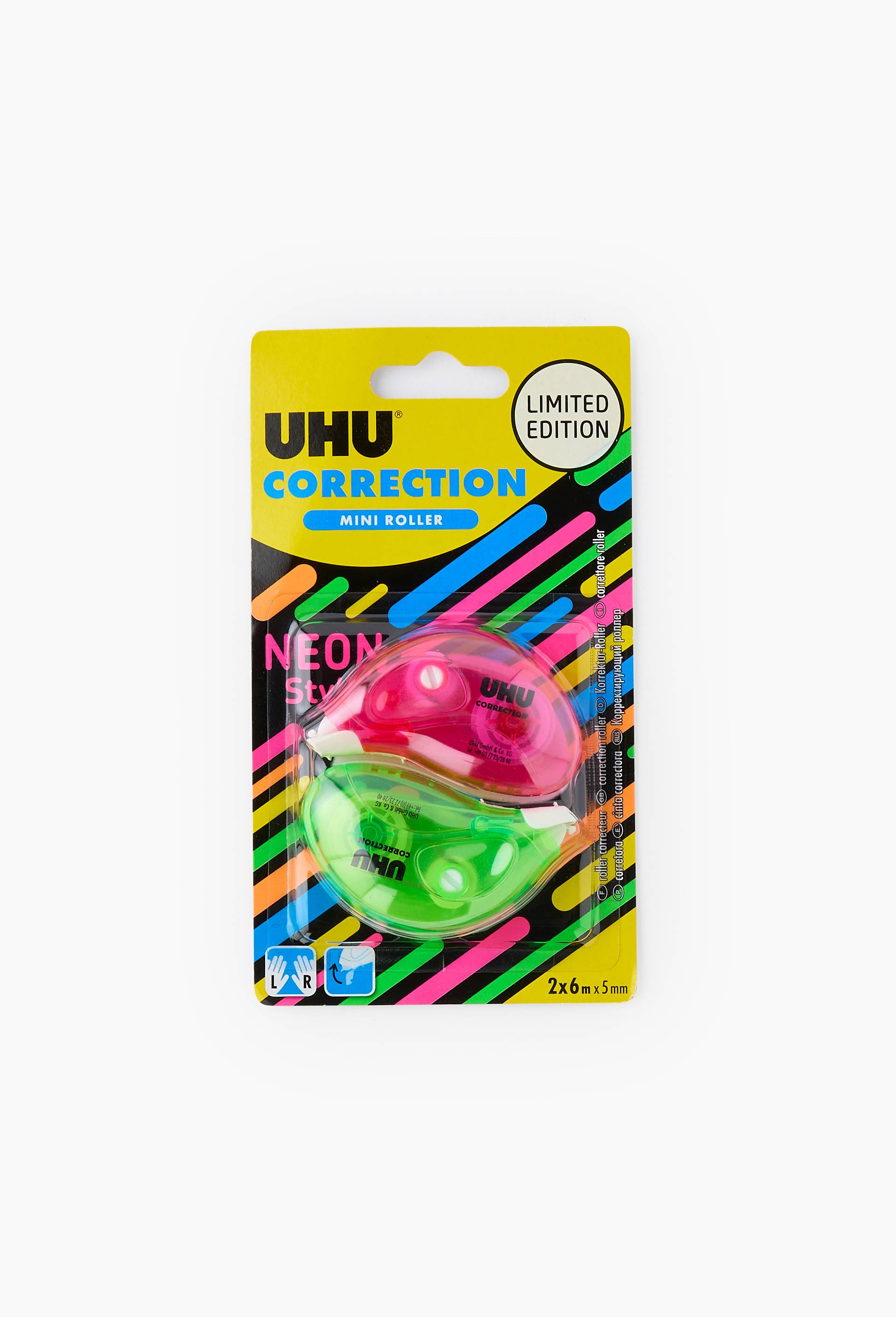 Lot de 2 Rollers Correcteur mini 6m x 5mm NEON, , large image number 0