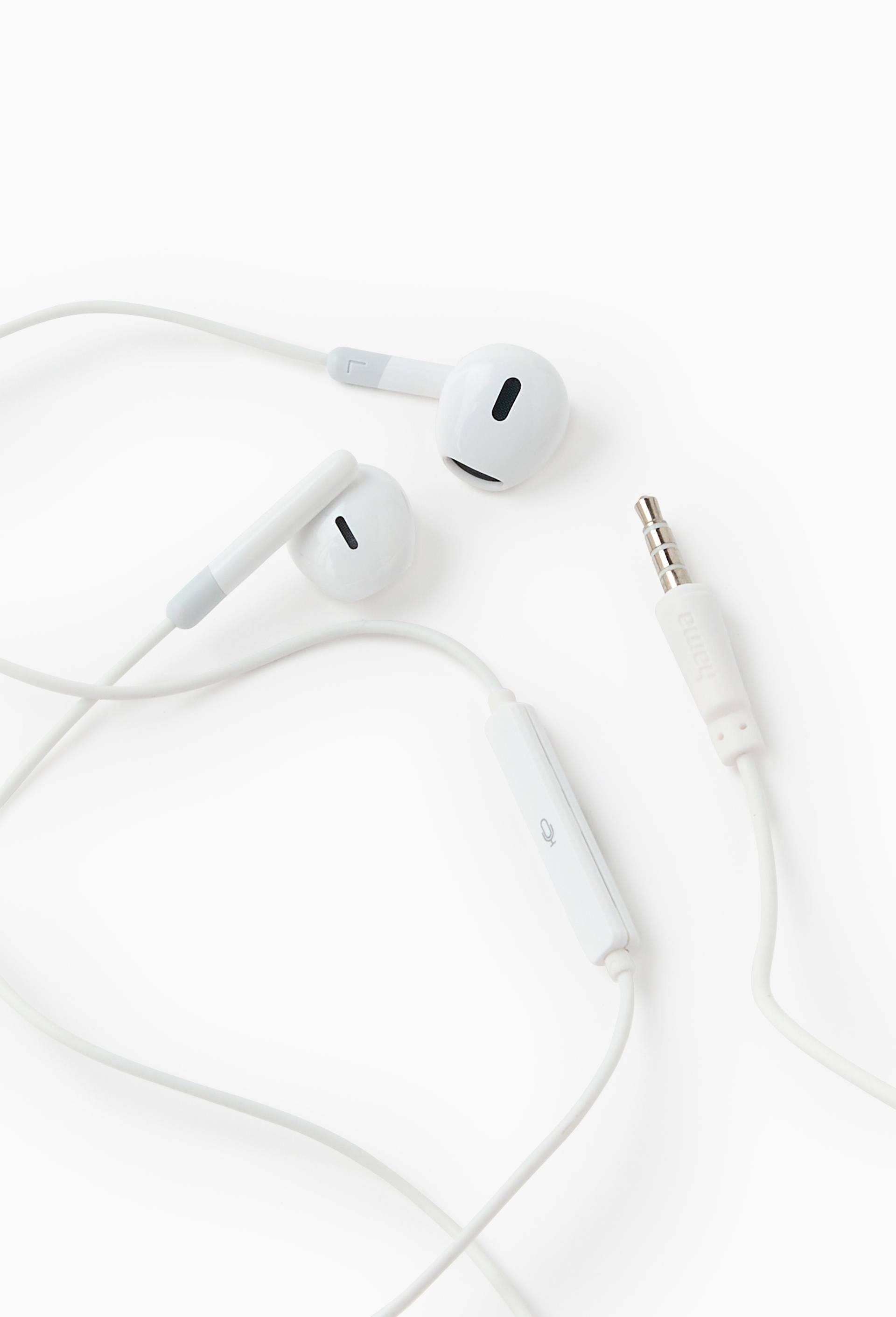 &Eacute;couteurs "Noble", earbuds, micro., prot. anti-pli., jack 3,5 mm, blc, , large image number 0.0