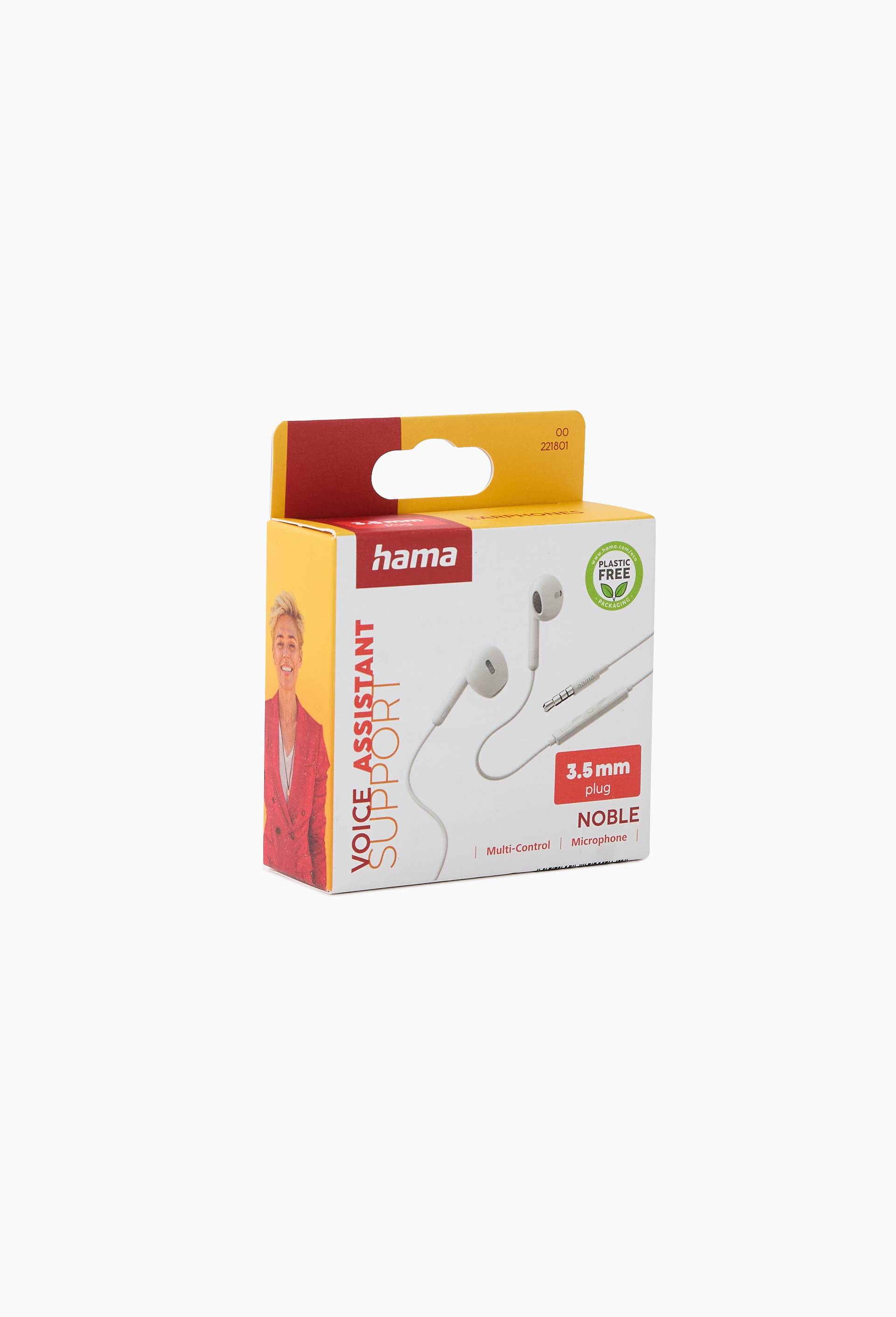 &Eacute;couteurs "Noble", earbuds, micro., prot. anti-pli., jack 3,5 mm, blc, , large image number 2