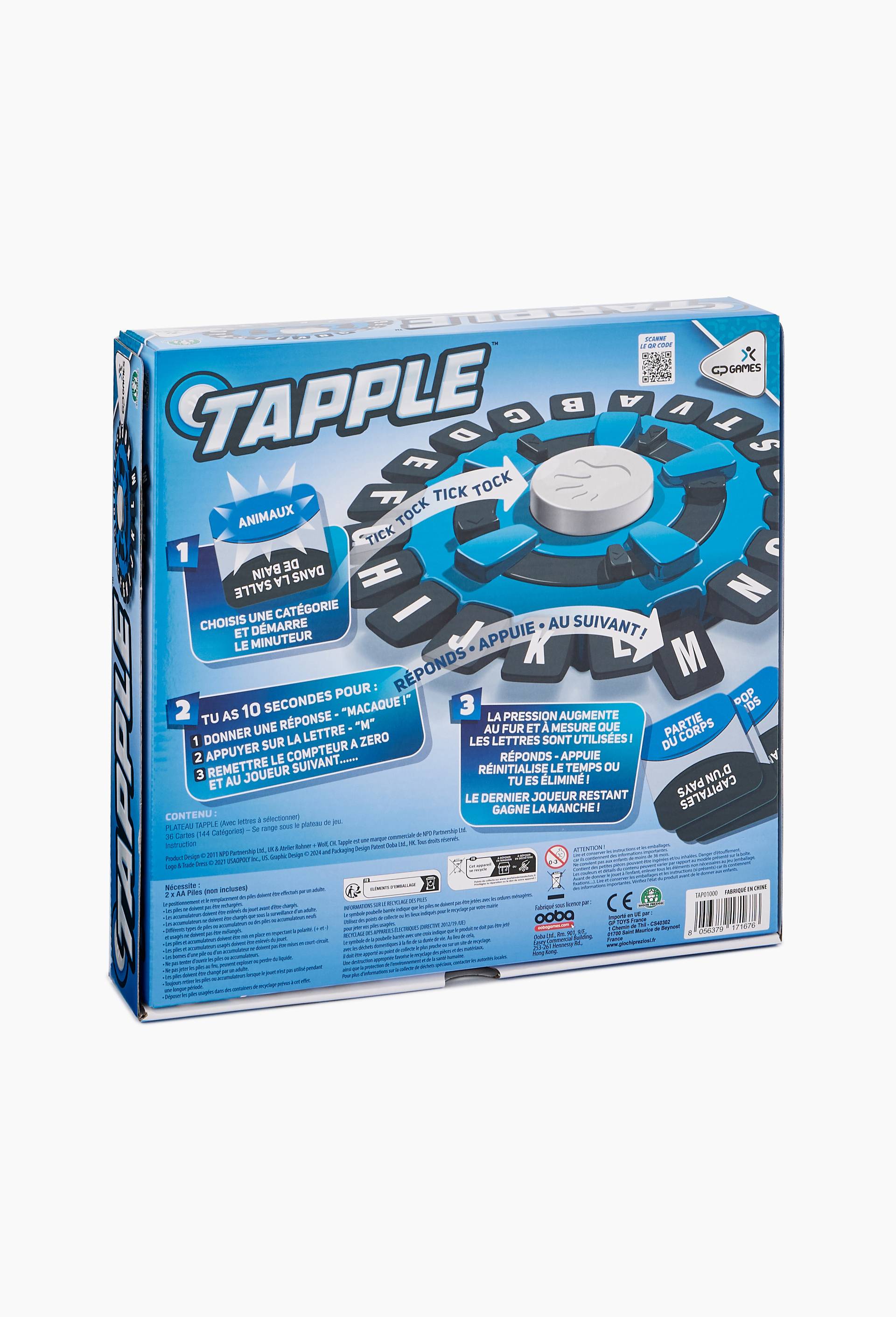 Tapple, Jeu de mots &eacute;lectronique, Rapidit&eacute; et r&eacute;flexion, 2 &agrave; 8 joueurs, Pour les enfants &agrave; partir de 8 ans, TAP01, , large image number 1