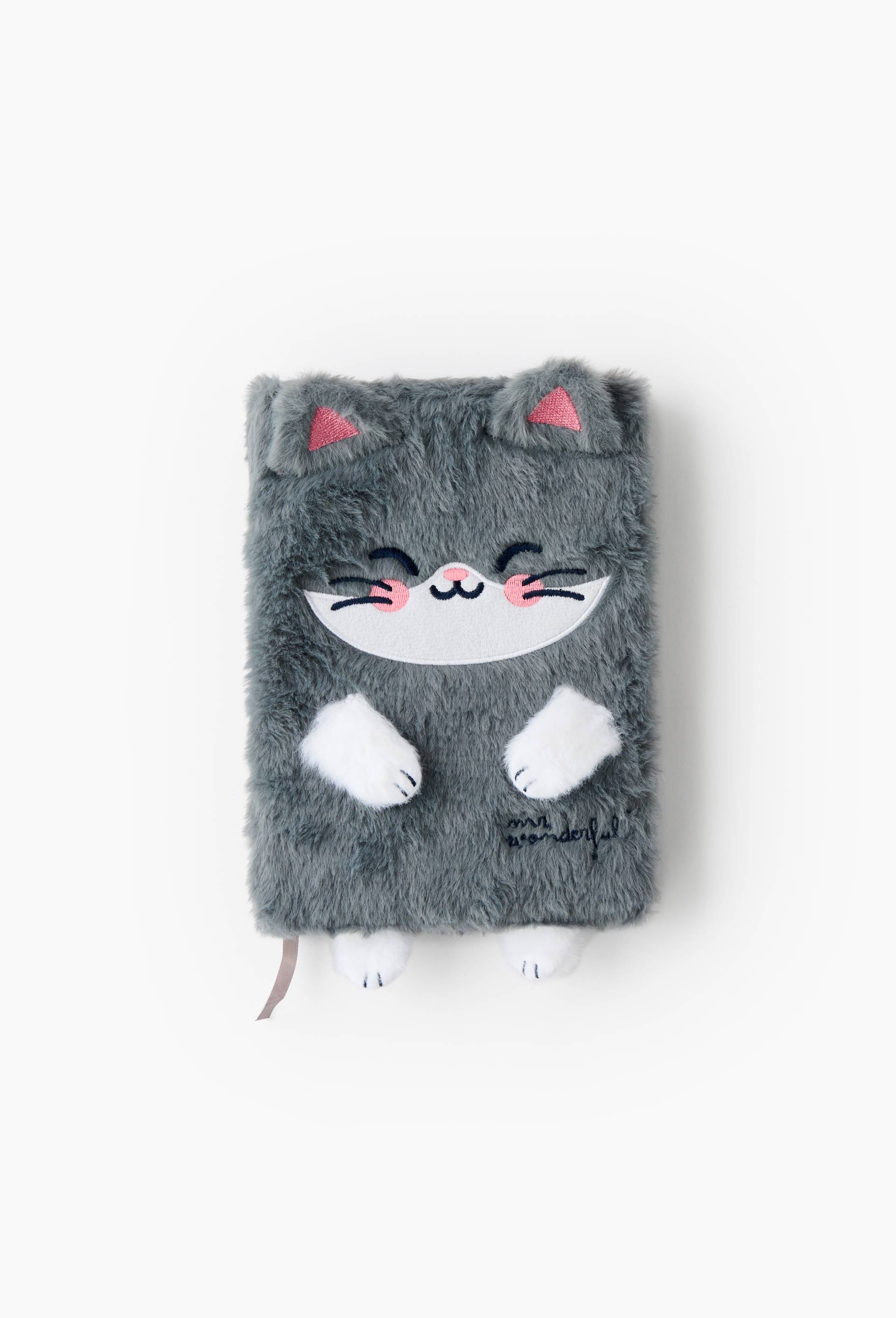 Carnet A5 peluche, chat, , large image number 0.0