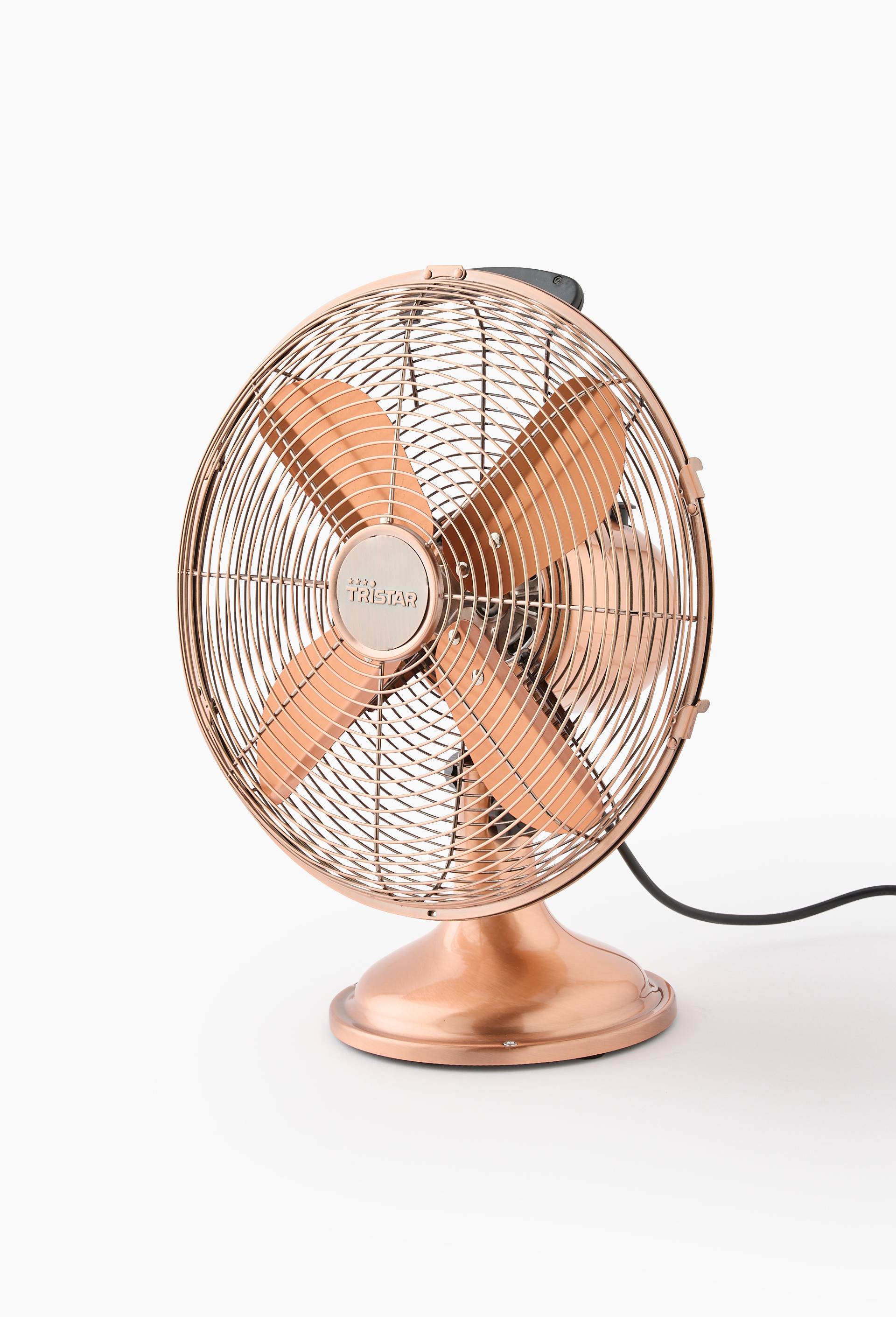 Ventilateur de table, finition m&eacute;tal cuivr&eacute;, 30cm, , large image number 0