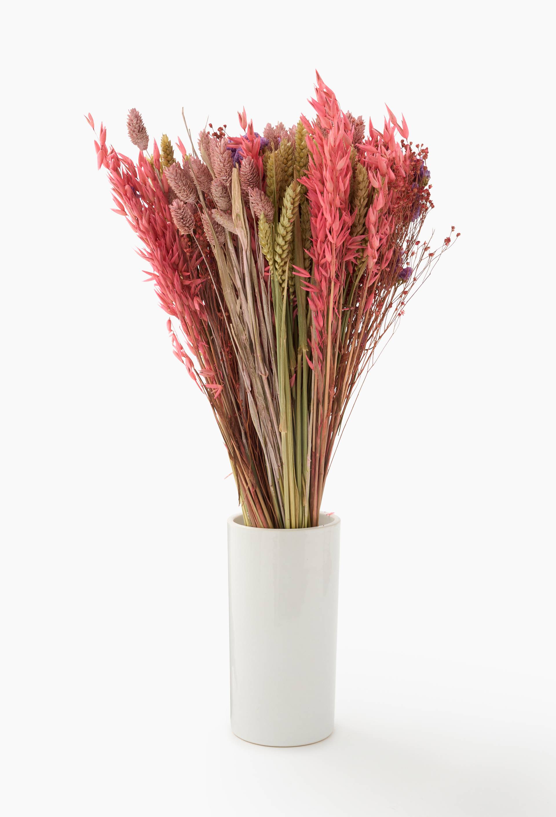 Bouquet de fleurs s&eacute;ch&eacute;es XL Love pink et Vase, , large